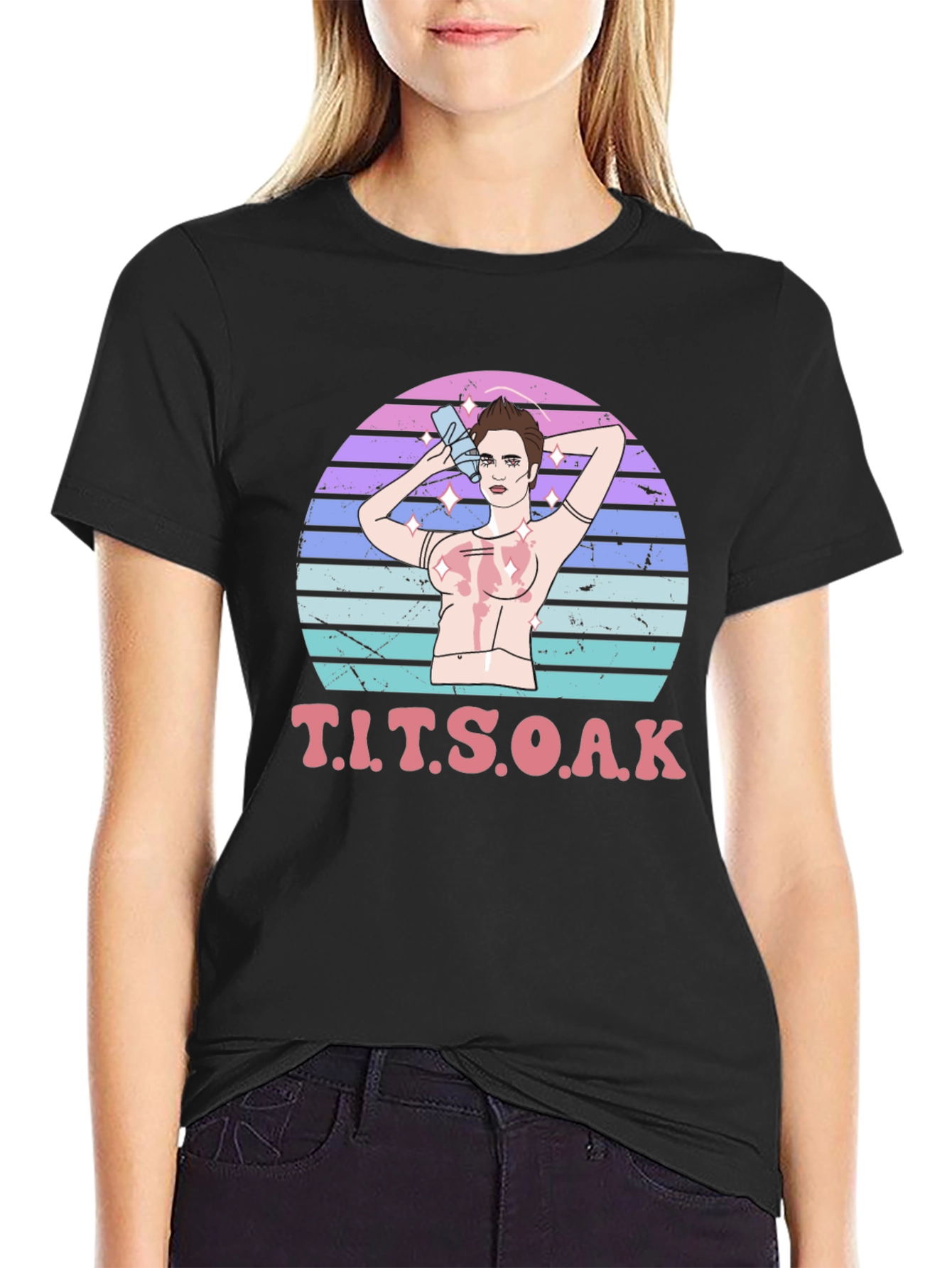 T.I.T.S.O.A.K Black Graphic T-Shirt