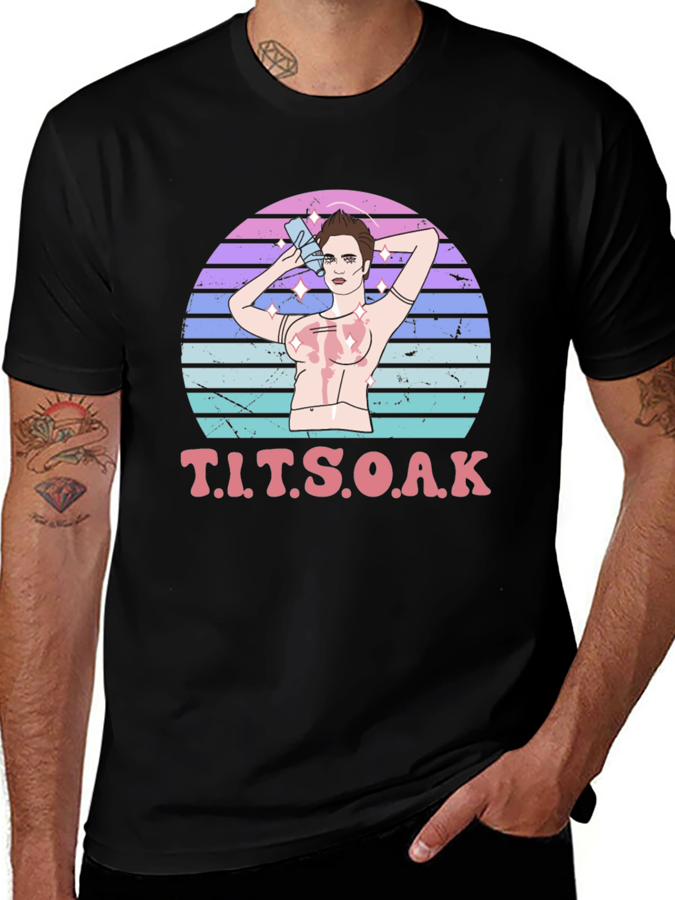 T.I.T.S.O.A.K Black Graphic T-Shirt