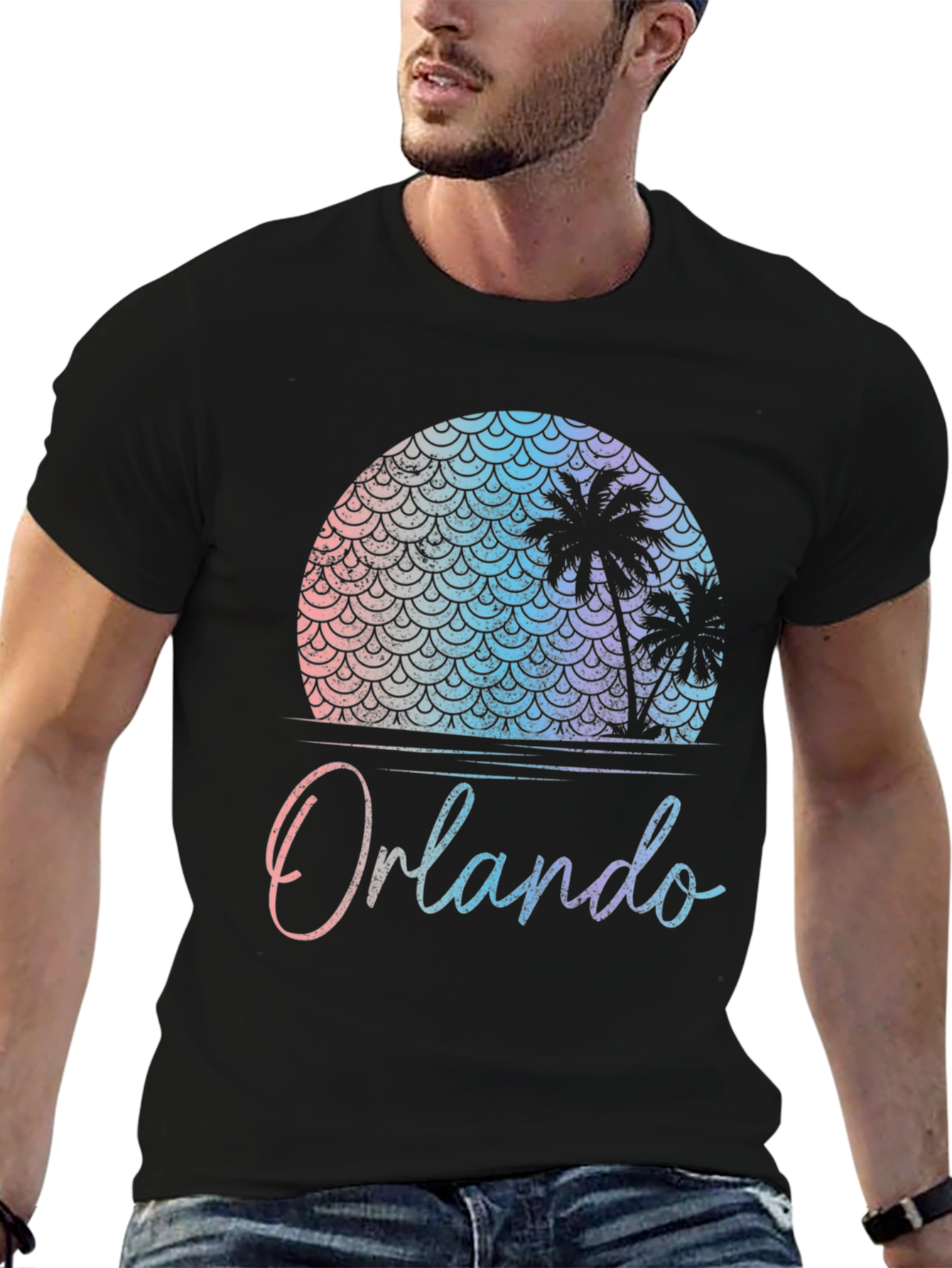 Orlando Palm Tree Sunset Graphic T-Shirt