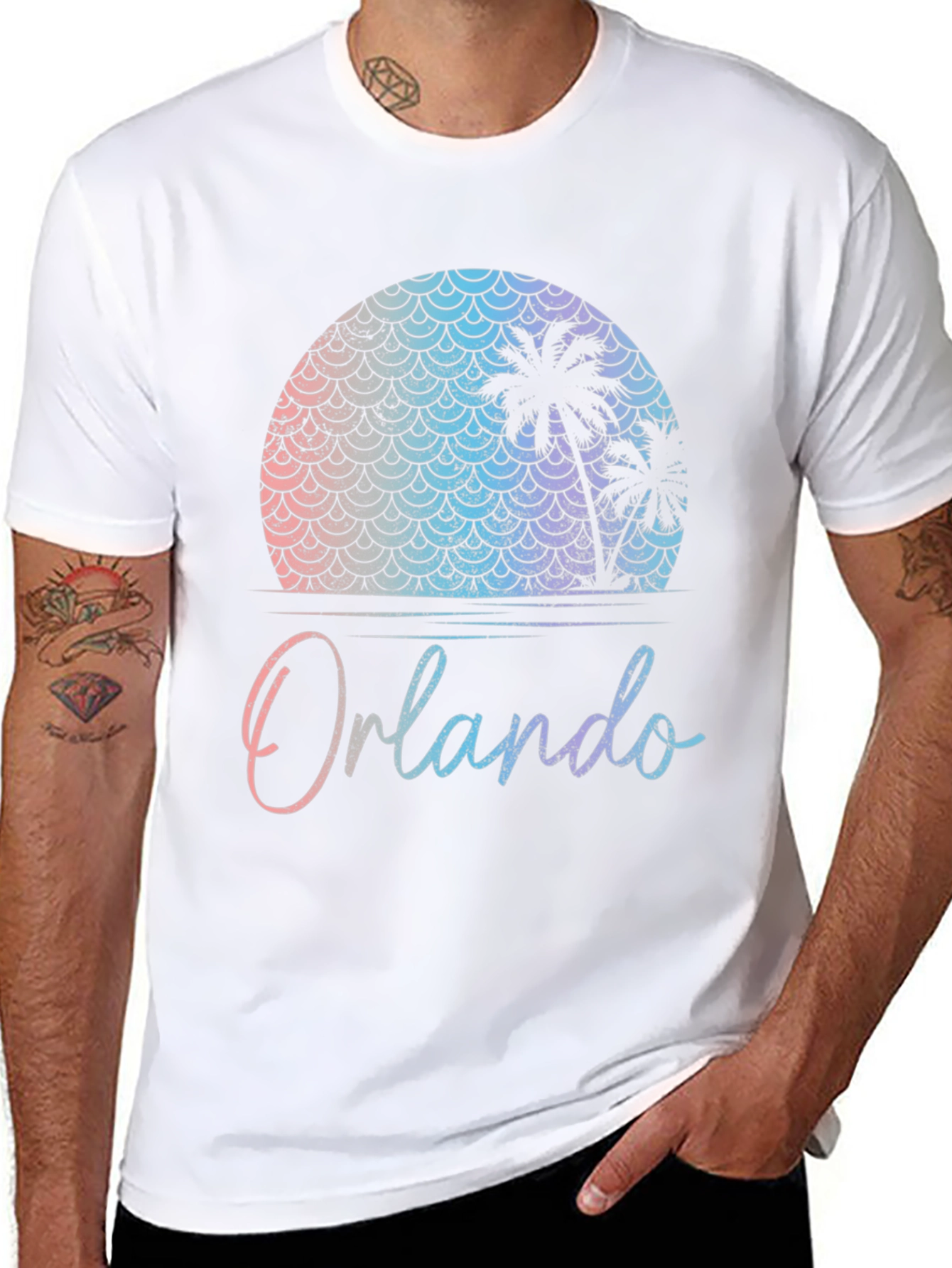 Orlando Palm Tree Sunset Graphic T-Shirt