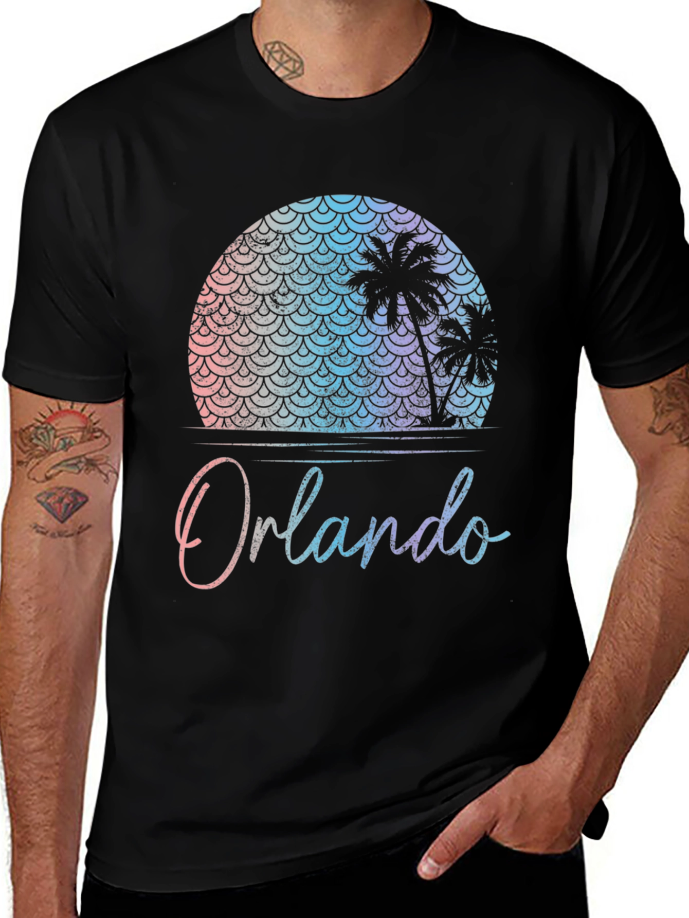 Orlando Palm Tree Sunset Graphic T-Shirt