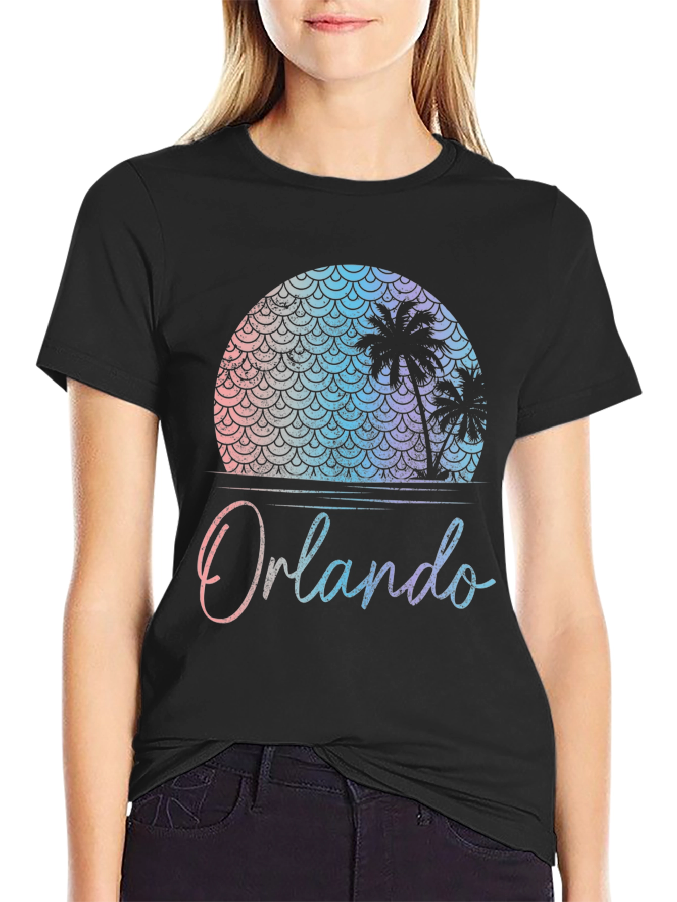 Orlando Palm Tree Sunset Graphic T-Shirt