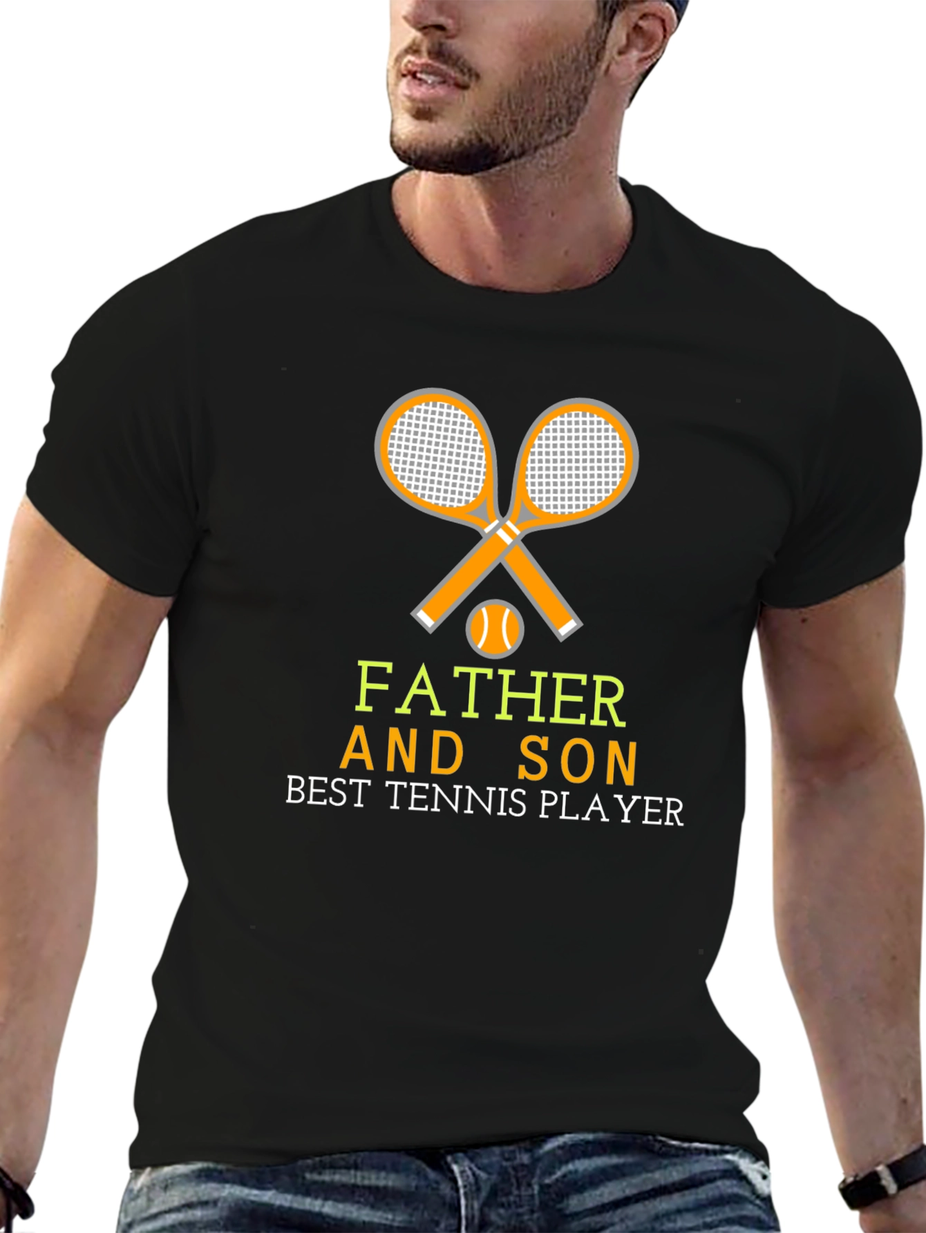 Father and Son Tennis Player Graphic T-Shirt