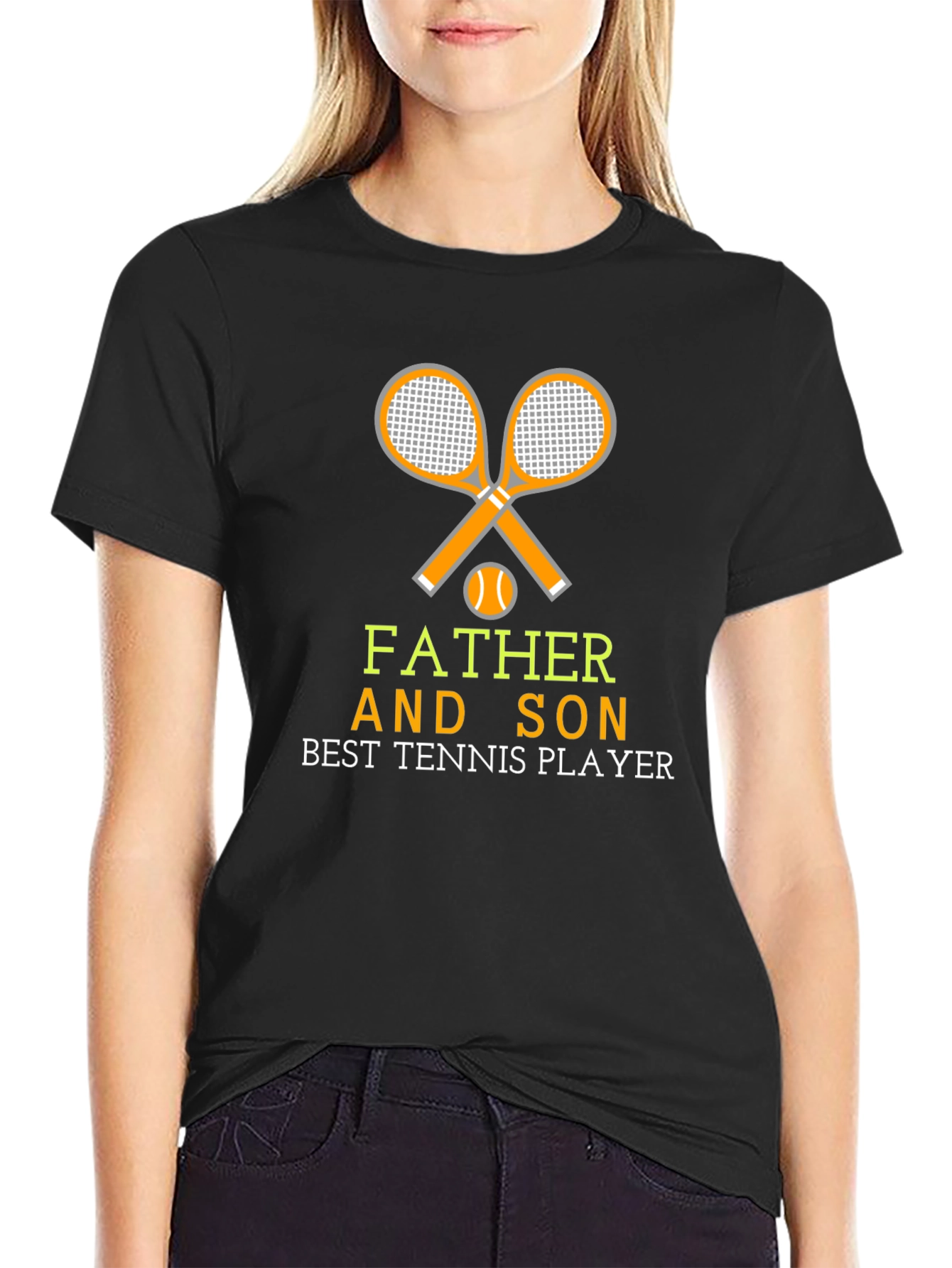 Father and Son Tennis Player Graphic T-Shirt