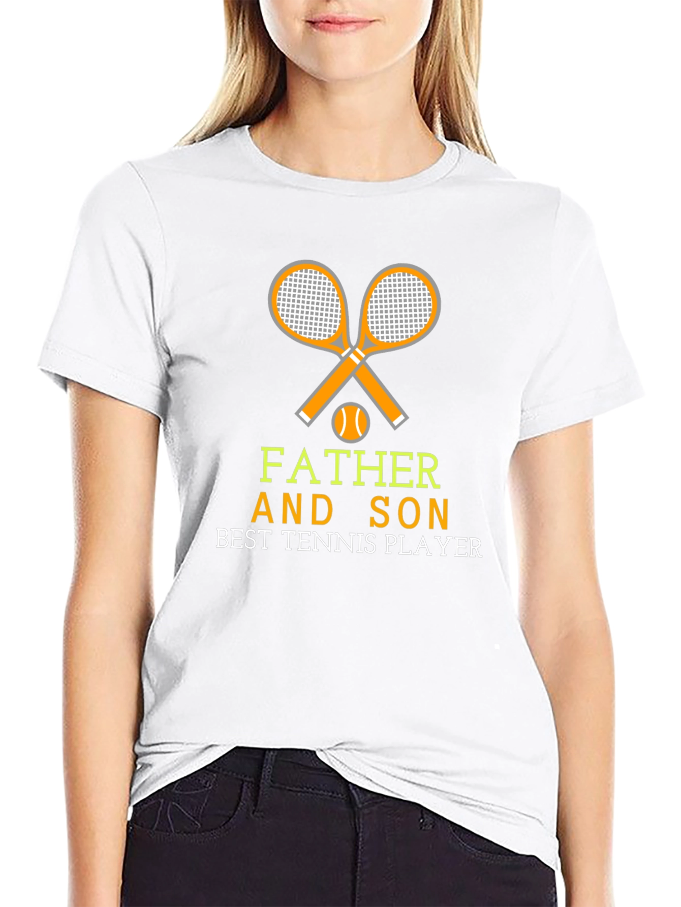 Father and Son Tennis Player Graphic T-Shirt