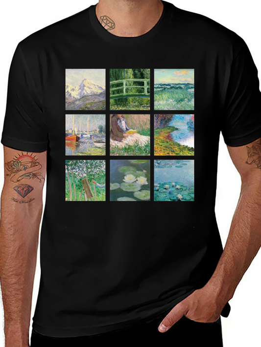 Monet Art T-Shirt - Black Graphic Tee
