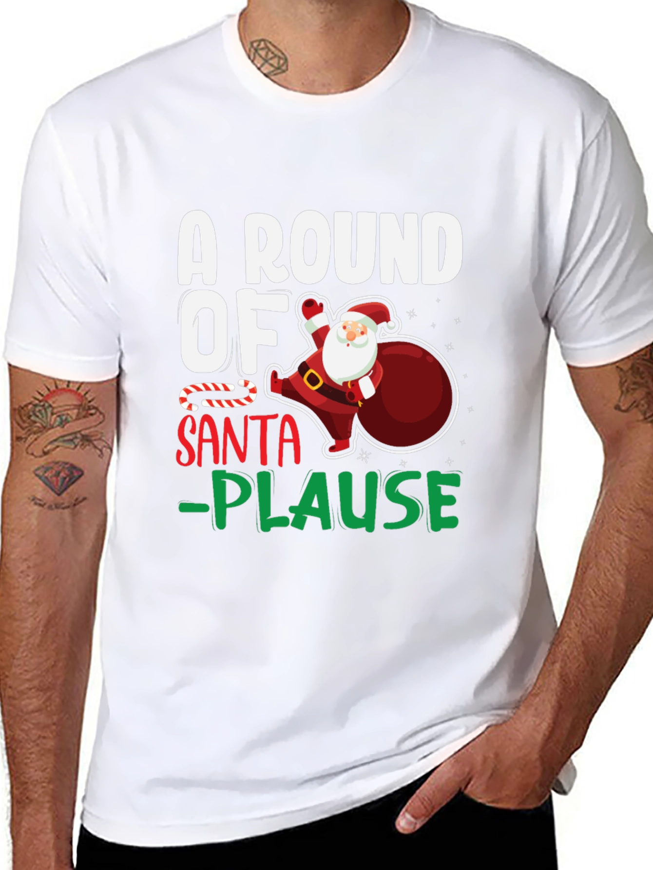 A Round of Santa-Plause Christmas T-Shirt