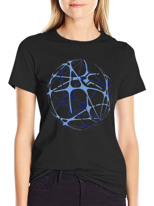 Abstract Globe Graphic Black T-Shirt