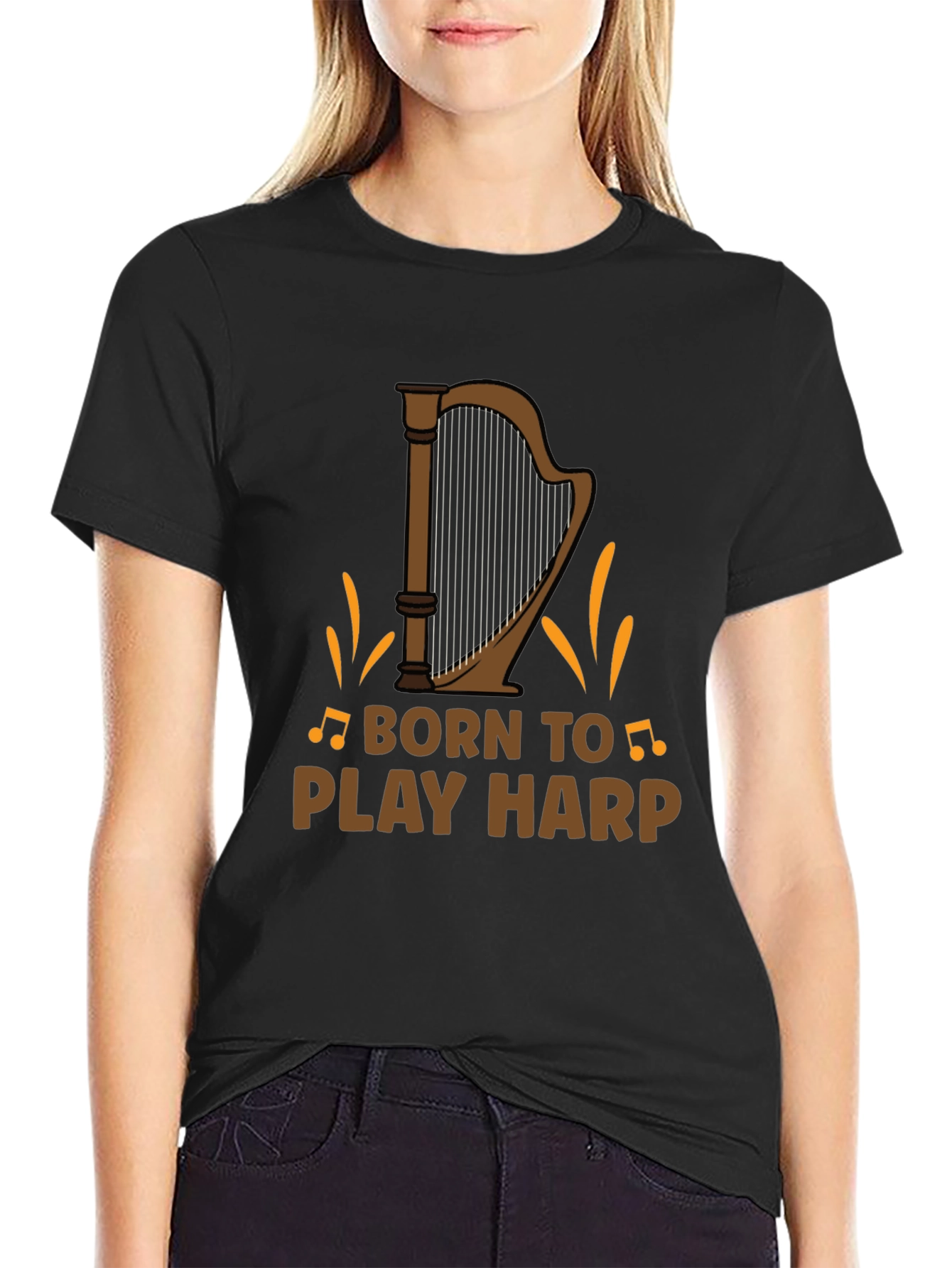 Born to Play Harp Graphic Tee