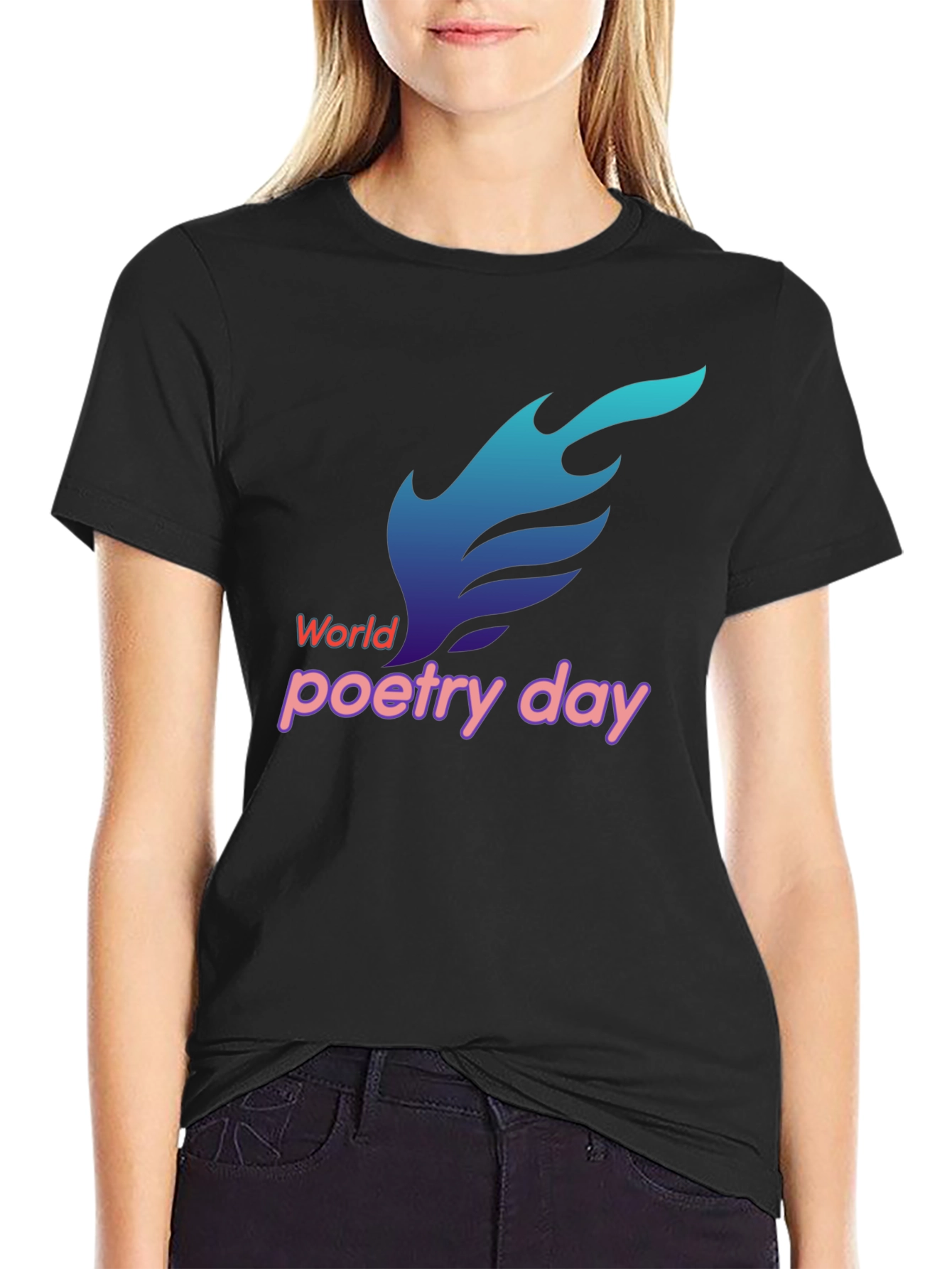 World Poetry Day Black T-Shirt