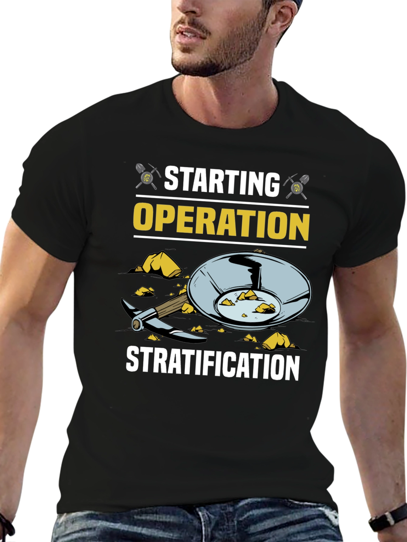 Starting Operation Stratification Black T-Shirt