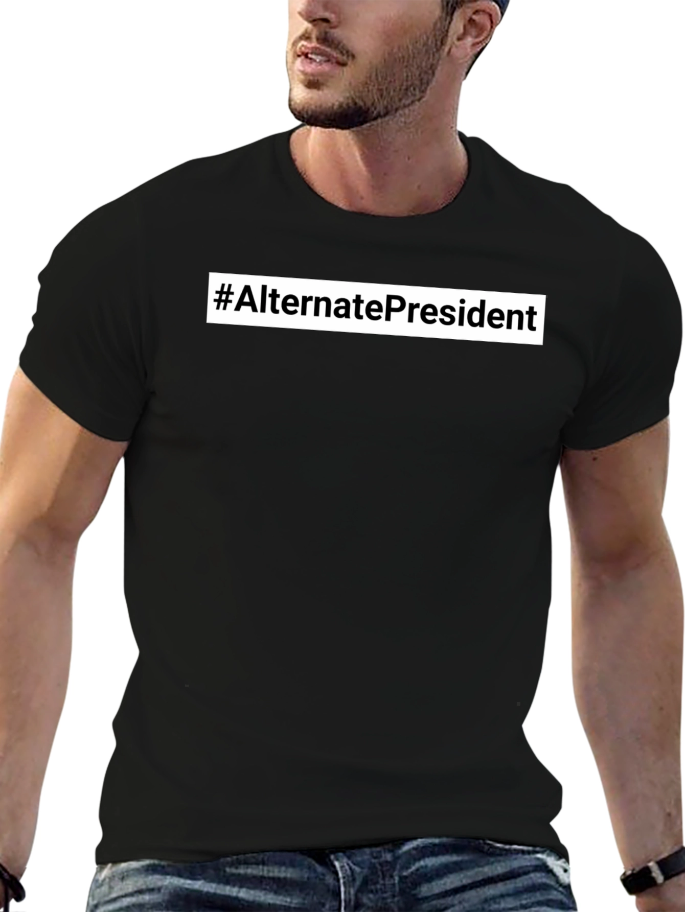 #AlternatePresident Black Graphic Tee - Bold Statement Shirt