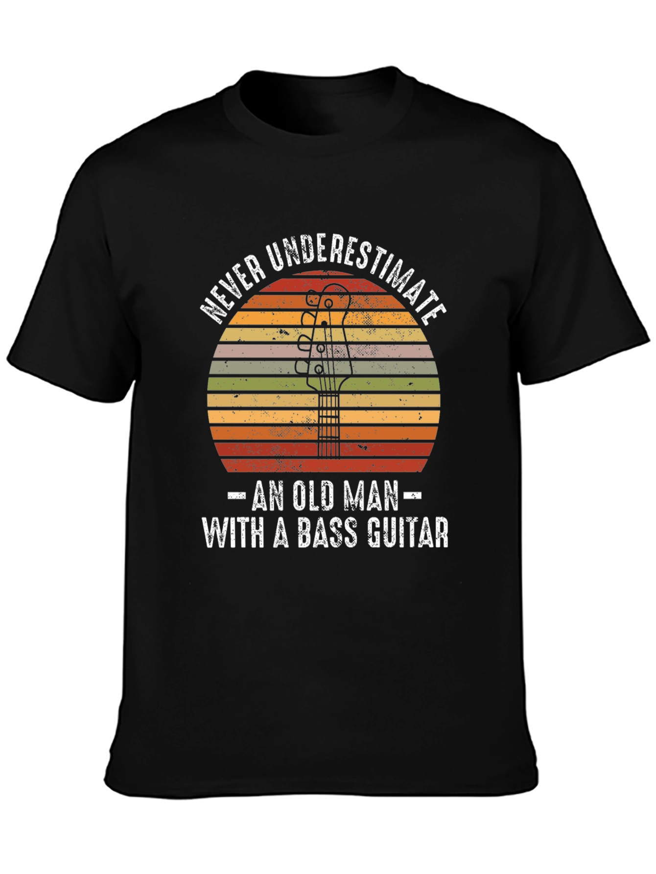 Never Underestimate Bass Guitar Old Man T-Shirt