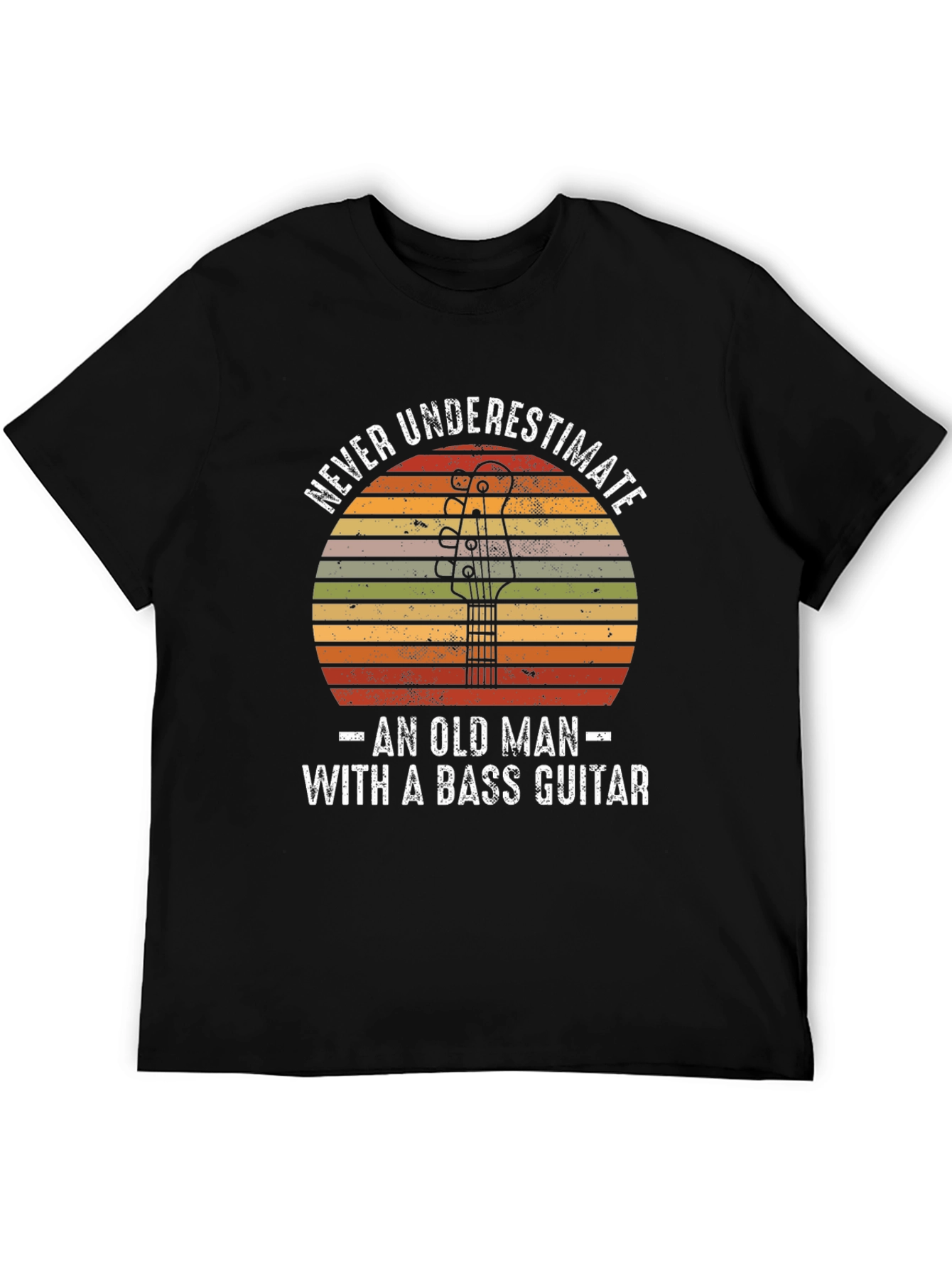 Never Underestimate Bass Guitar Old Man T-Shirt