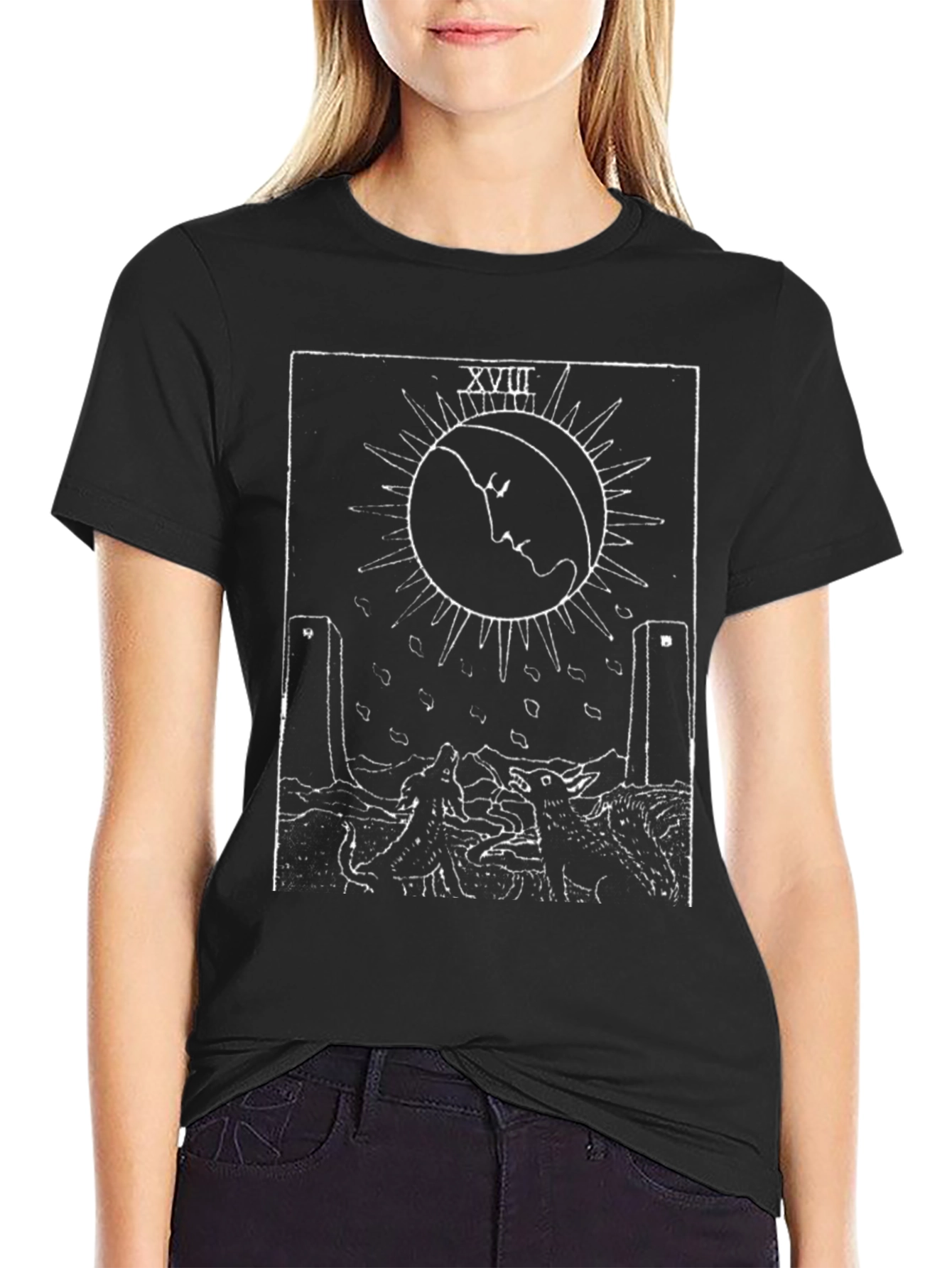The Moon Tarot Card T-Shirt - Occult Design Tee