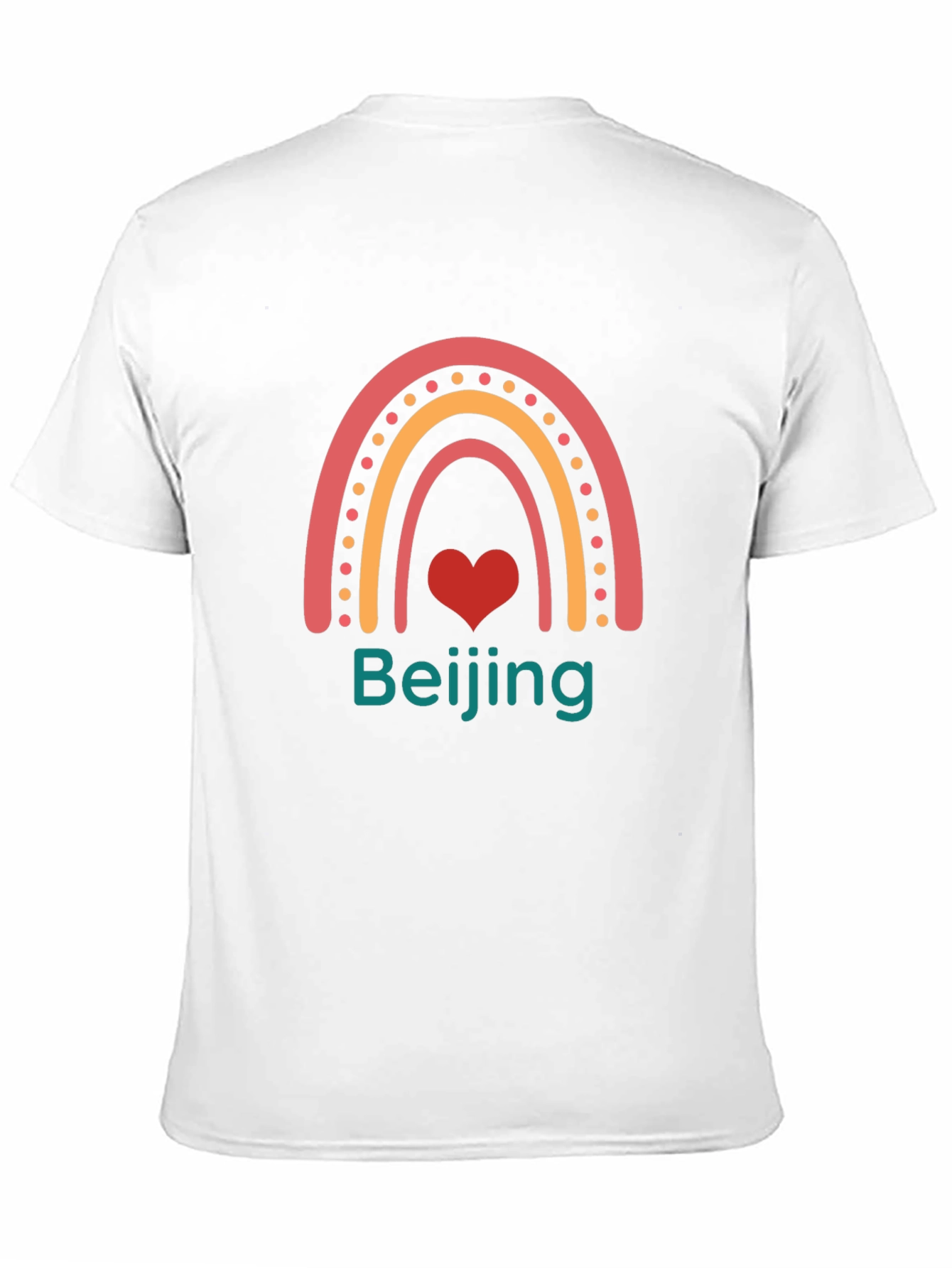Beijing Rainbow Graphic Print Crew Neck T-Shirt