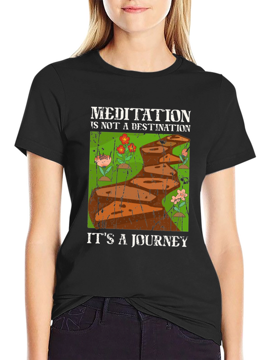 Meditation Journey Graphic Tee - Unisex Black T-Shirt
