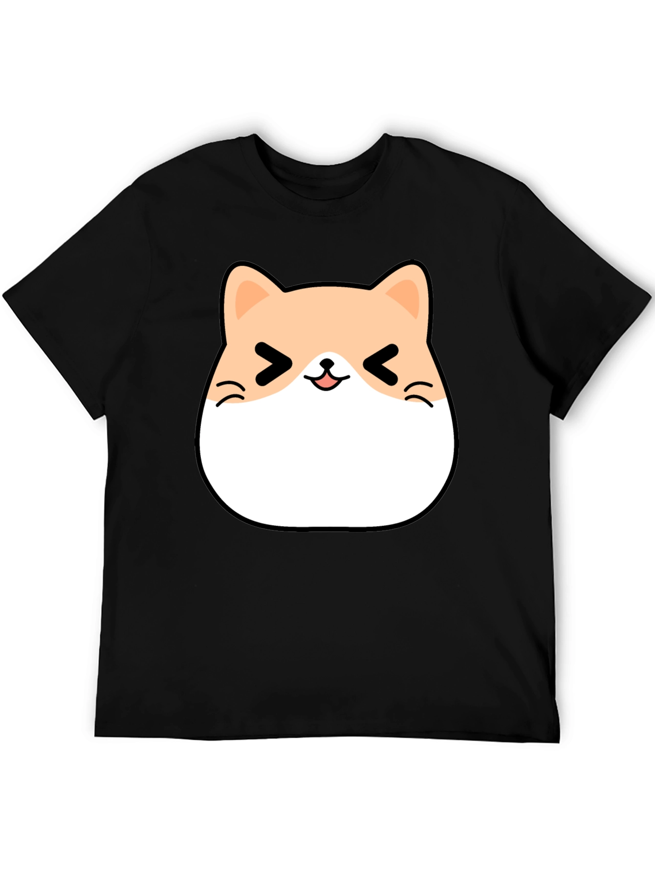 Kawaii Cat Graphic Tee - Unisex Black T-Shirt
