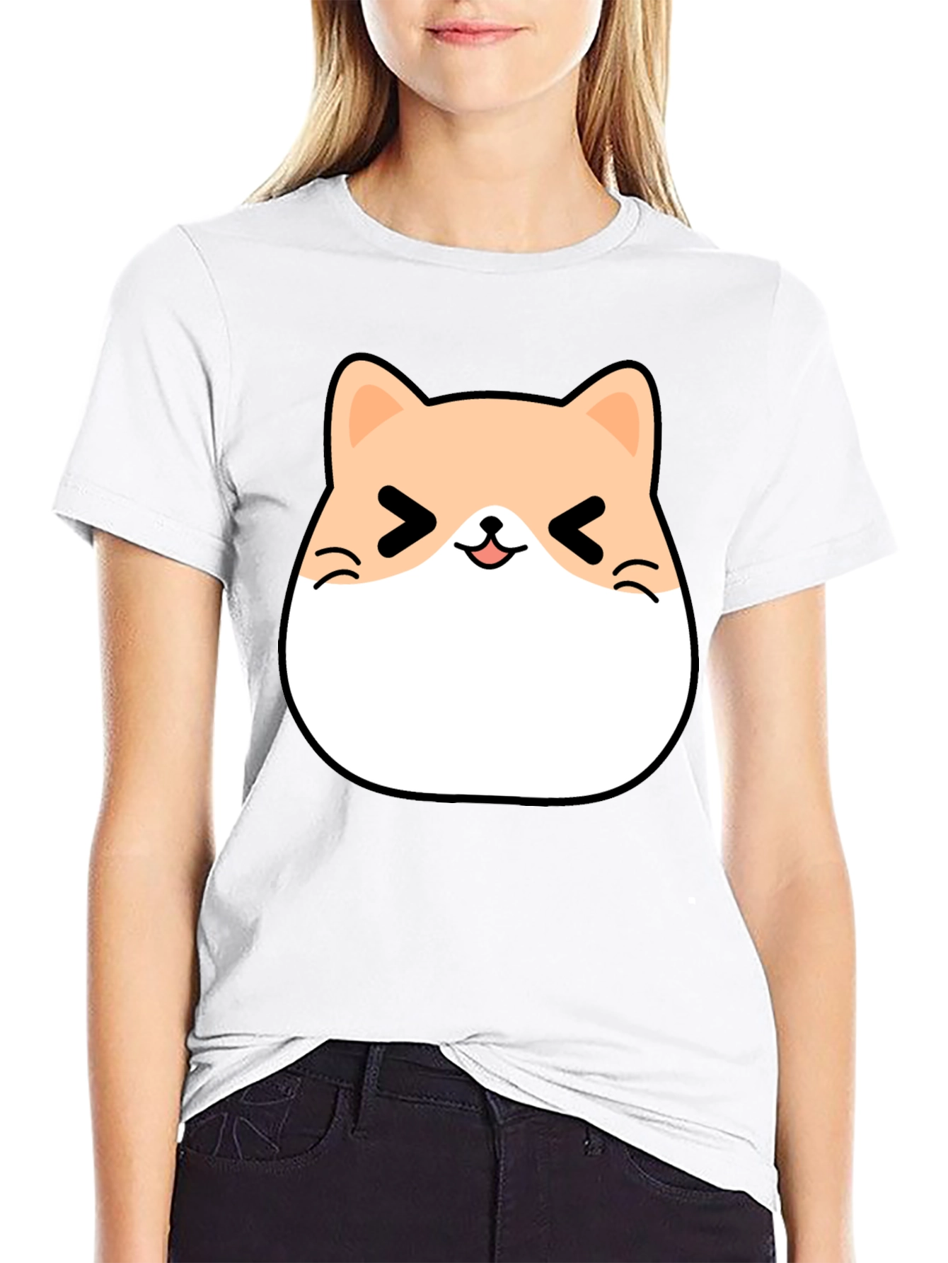Kawaii Cat Graphic Tee - Unisex Black T-Shirt