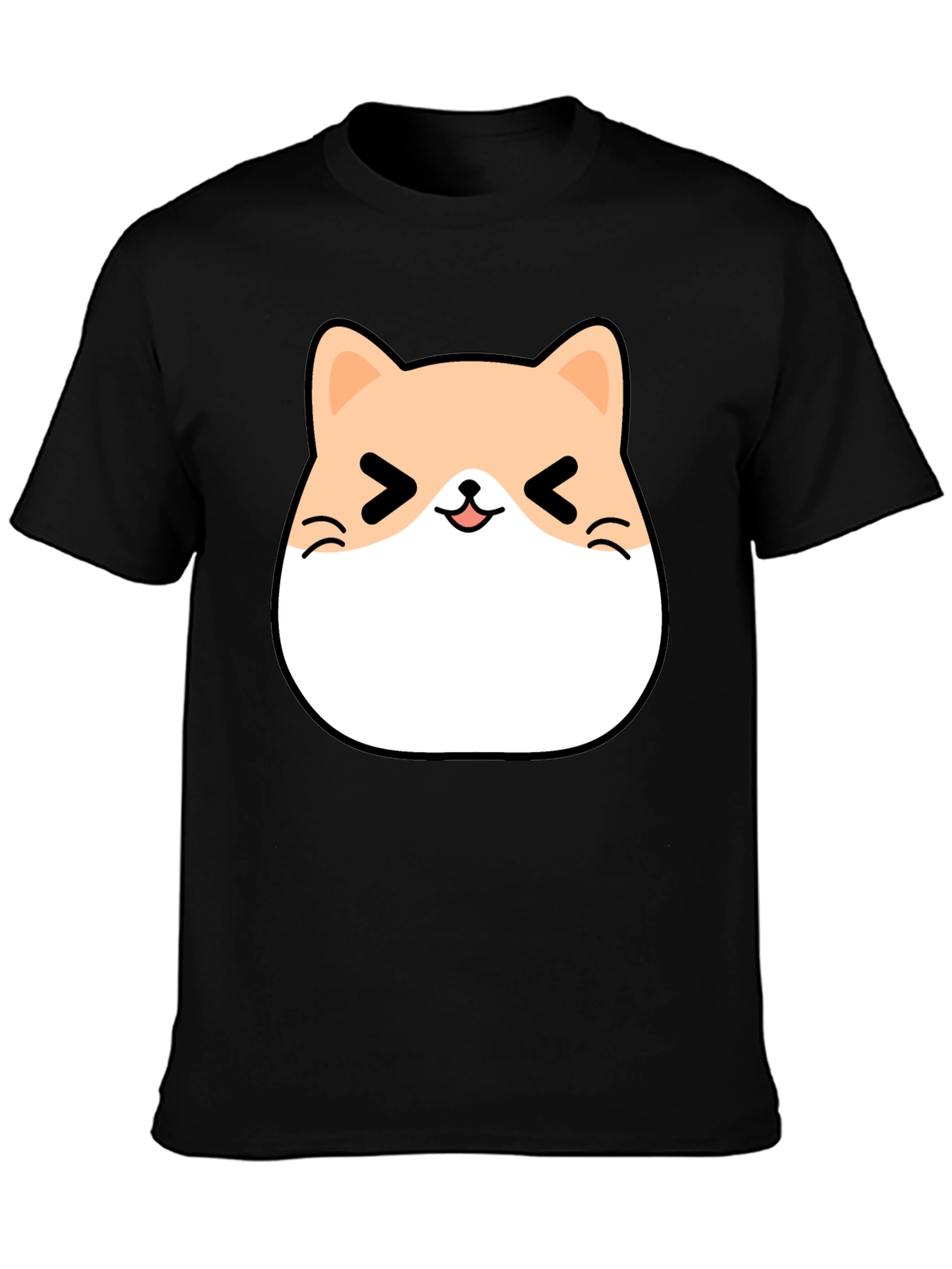 Kawaii Cat Graphic Tee - Unisex Black T-Shirt
