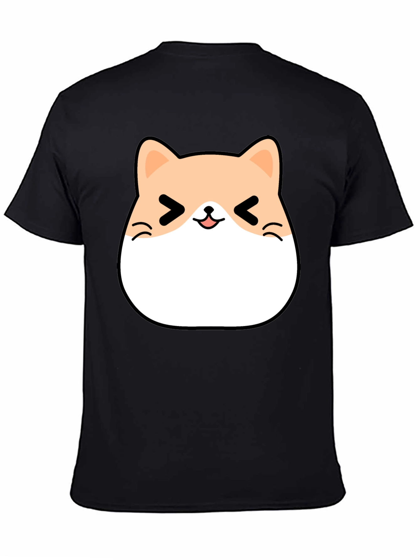 Kawaii Cat Graphic Tee - Unisex Black T-Shirt