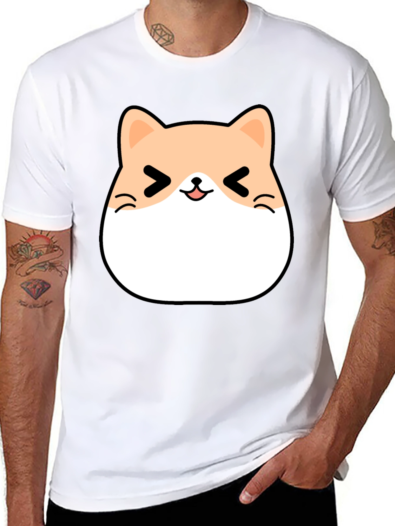 Kawaii Cat Graphic Tee - Unisex Black T-Shirt