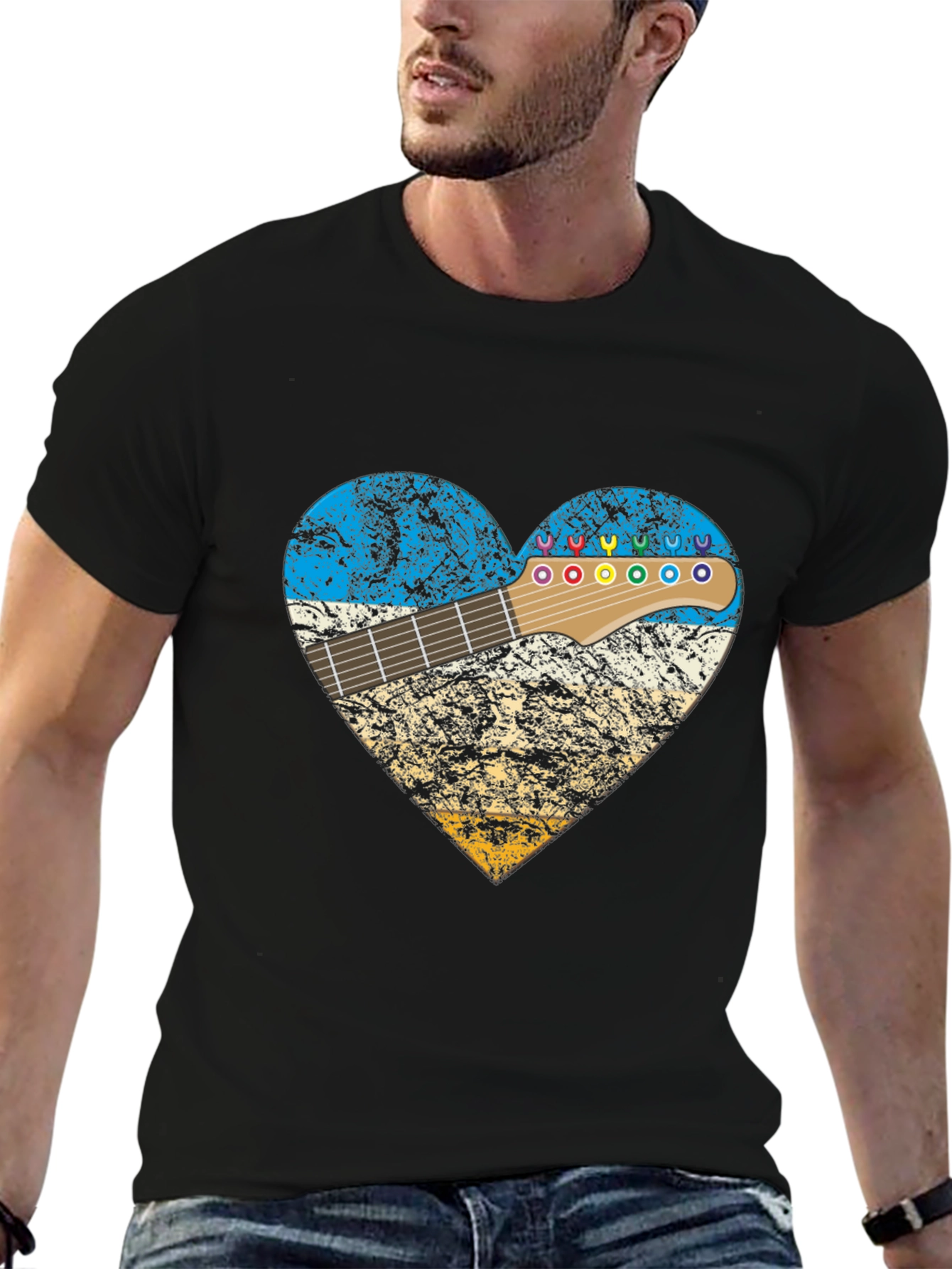 Guitar Heart T-Shirt - Music Lover Tee