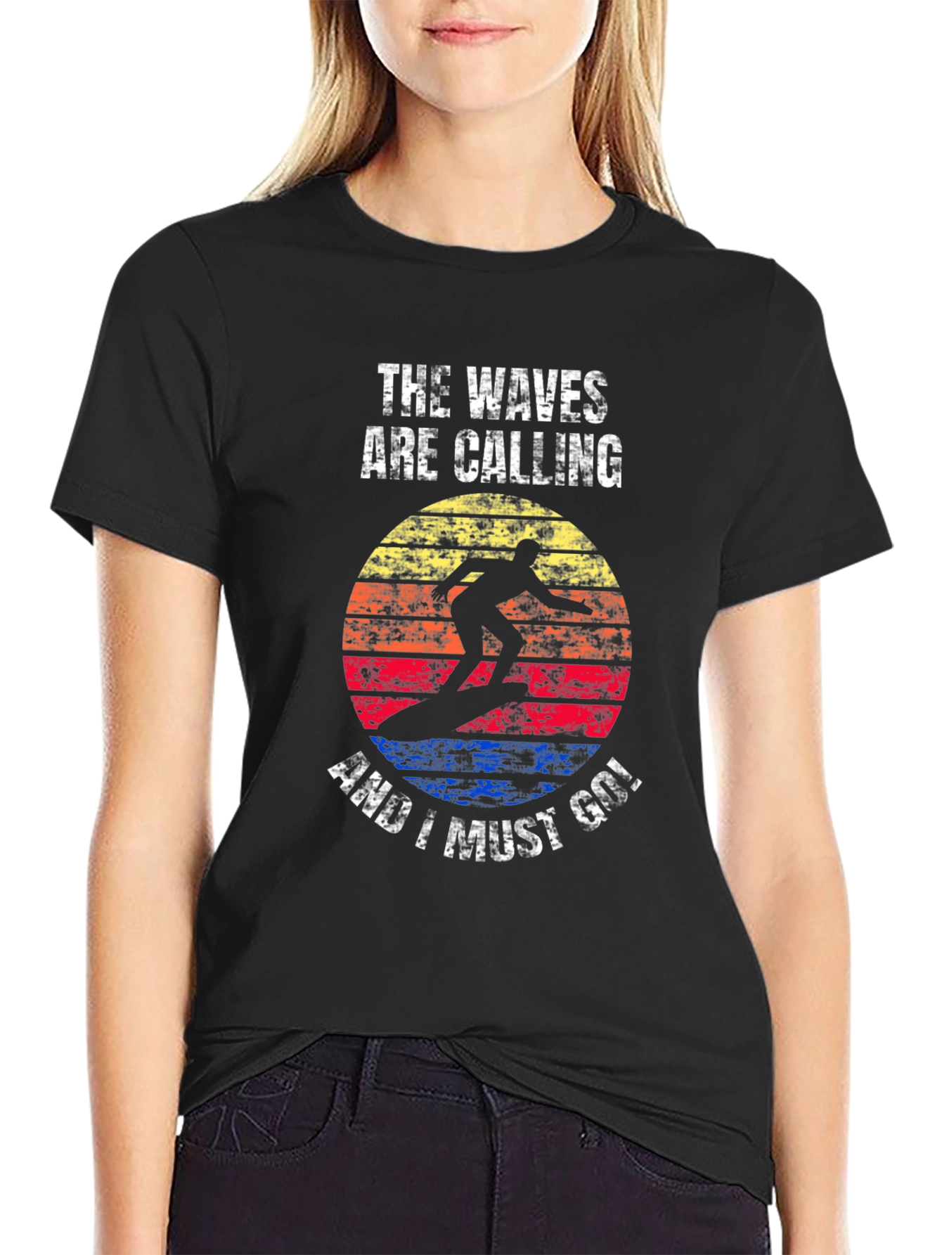 Waves Calling Graphic Tee - Surfer T-Shirt