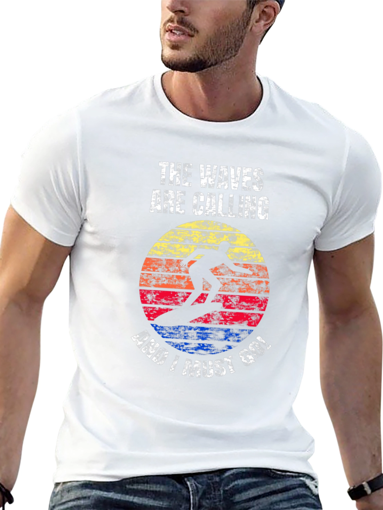 Waves Calling Graphic Tee - Surfer T-Shirt