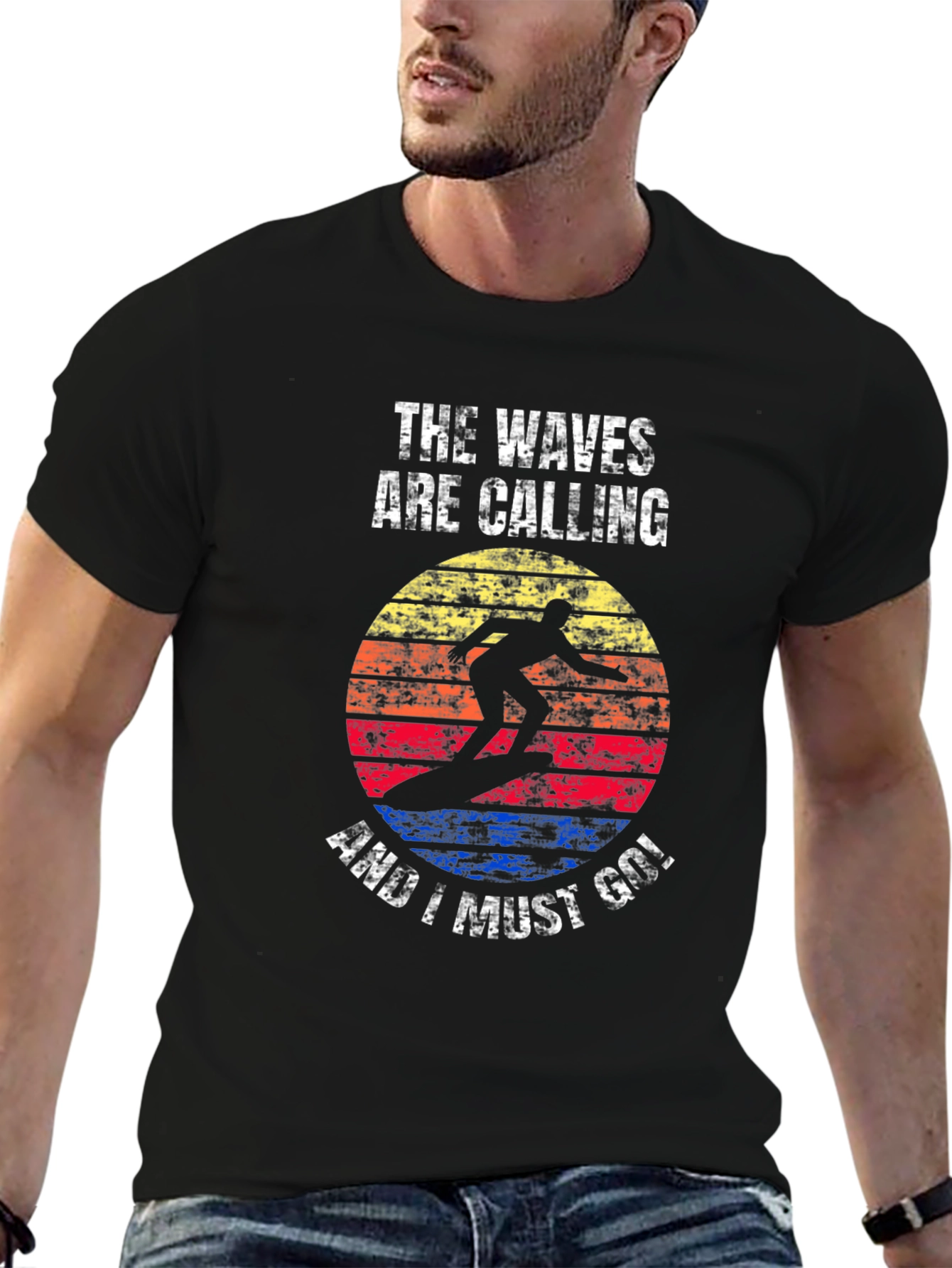 Waves Calling Graphic Tee - Surfer T-Shirt