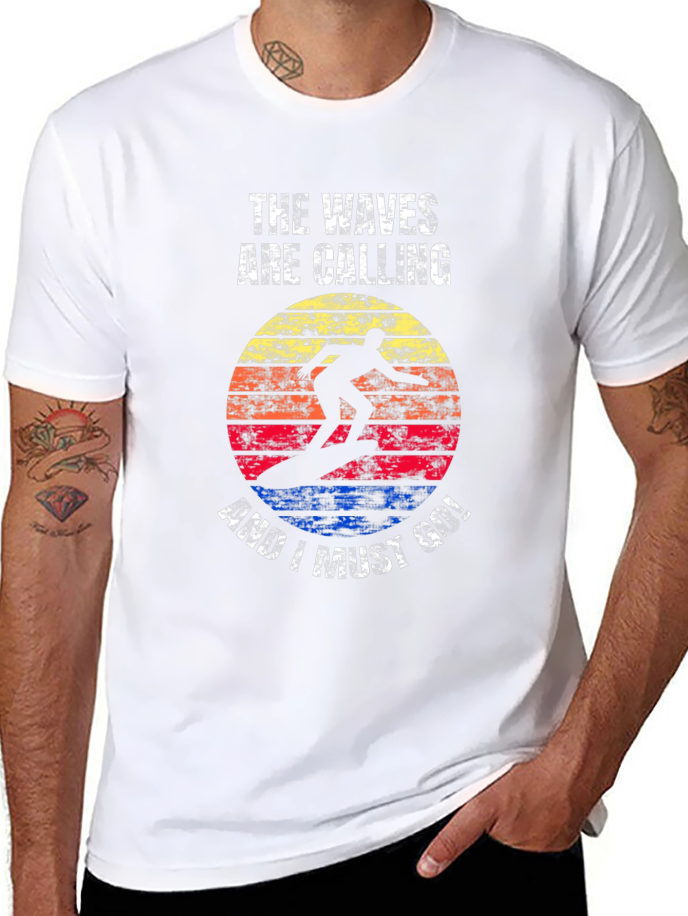 Waves Calling Graphic Tee - Surfer T-Shirt