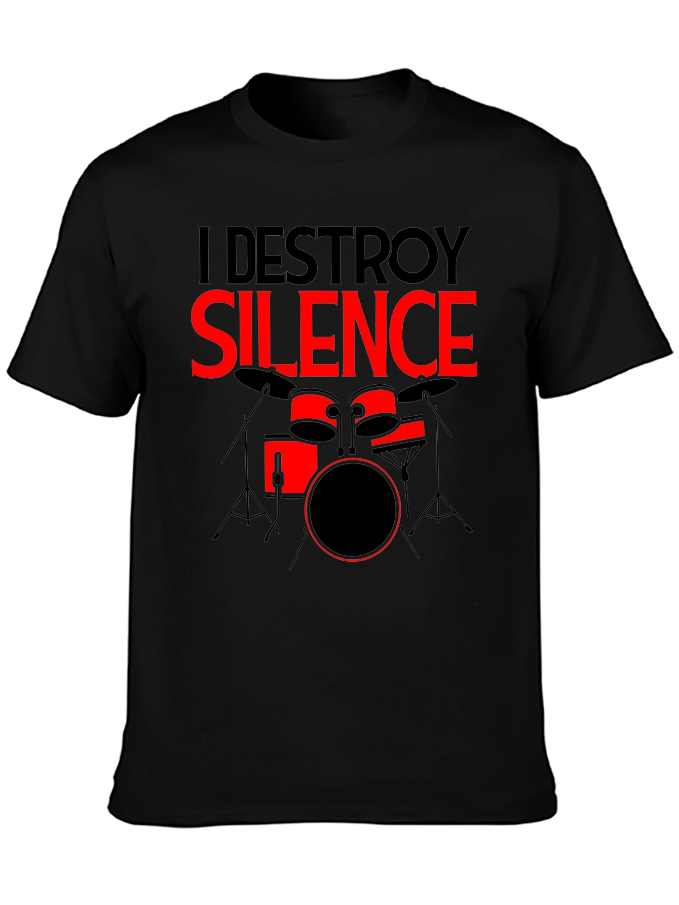 I Destroy Silence Drummer Graphic Tee - Black