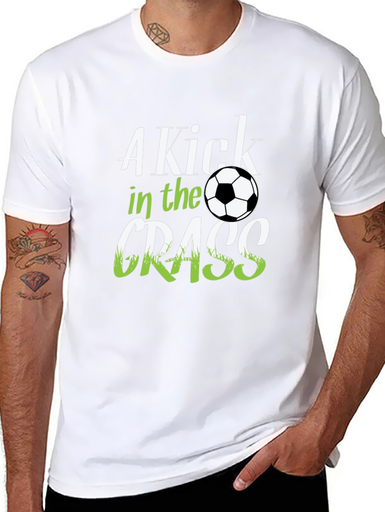 A Kick in the Grass Soccer Graphic T-Shirt