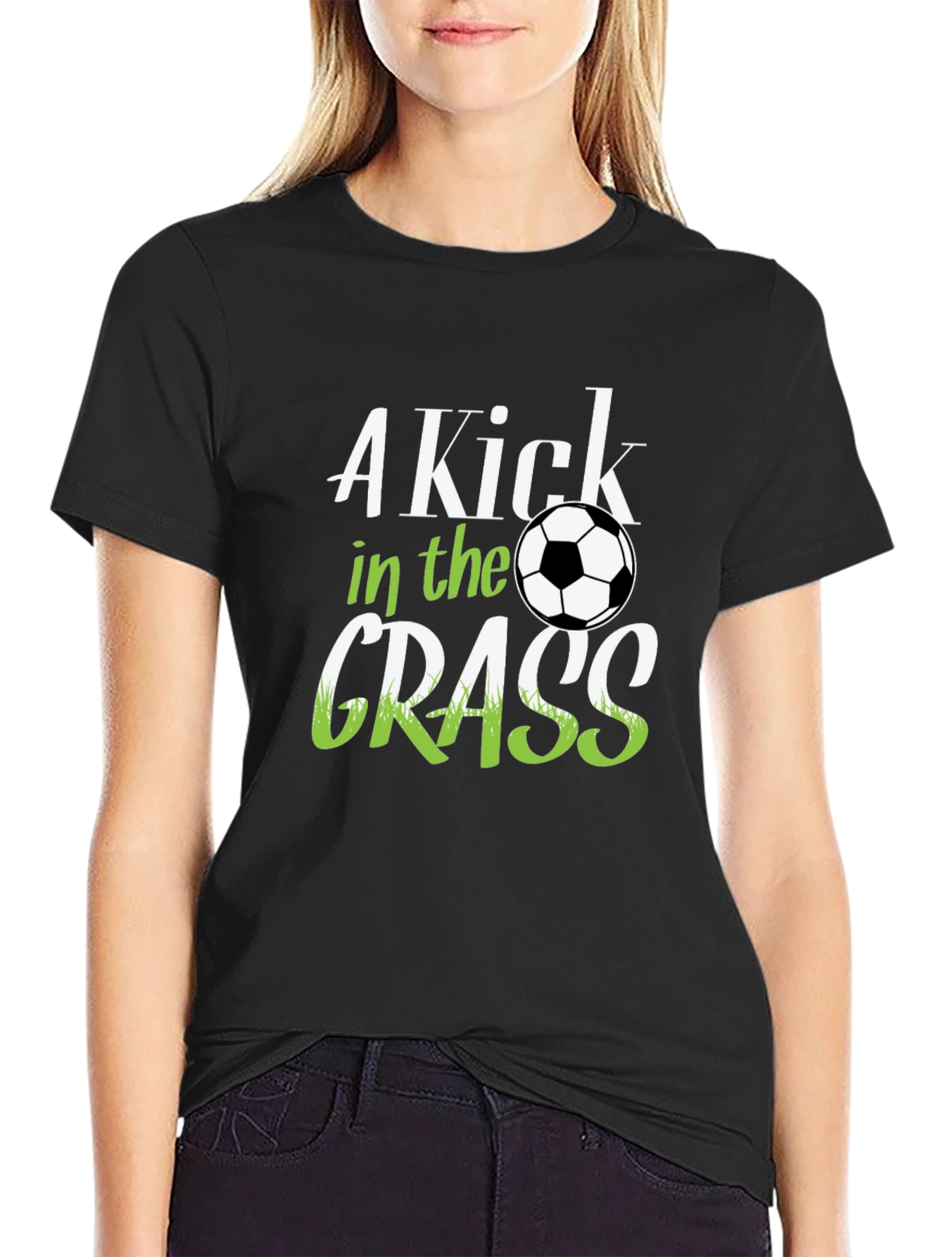 A Kick in the Grass Soccer Graphic T-Shirt