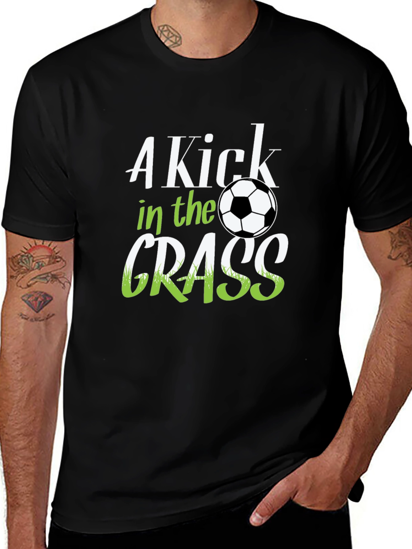 A Kick in the Grass Soccer Graphic T-Shirt