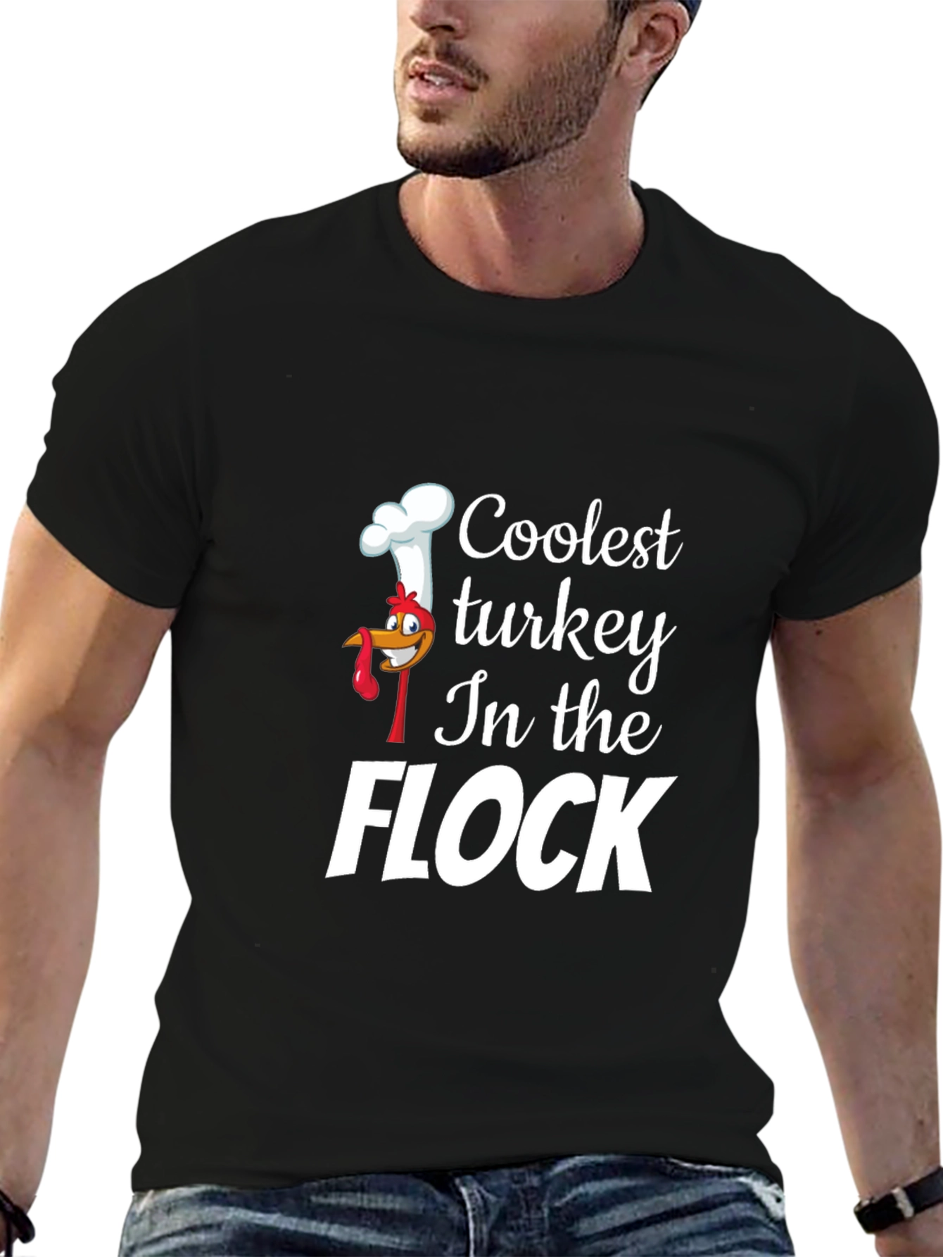 Coolest Turkey in the Flock Black T-Shirt