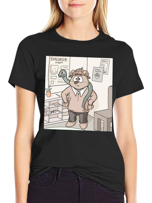 Cartoon Bear Explorer T-Shirt