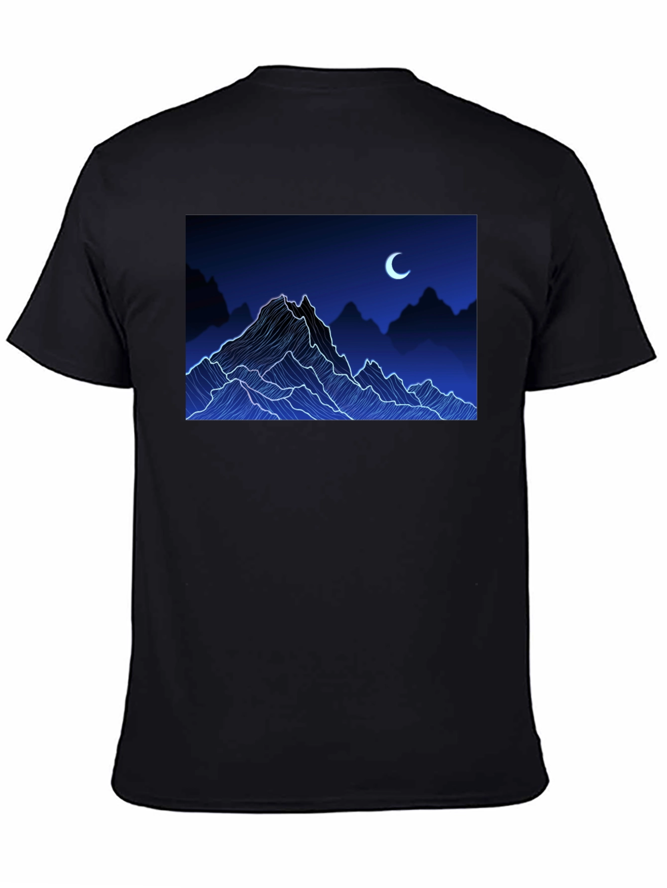 Mountains and Moon Black Tee