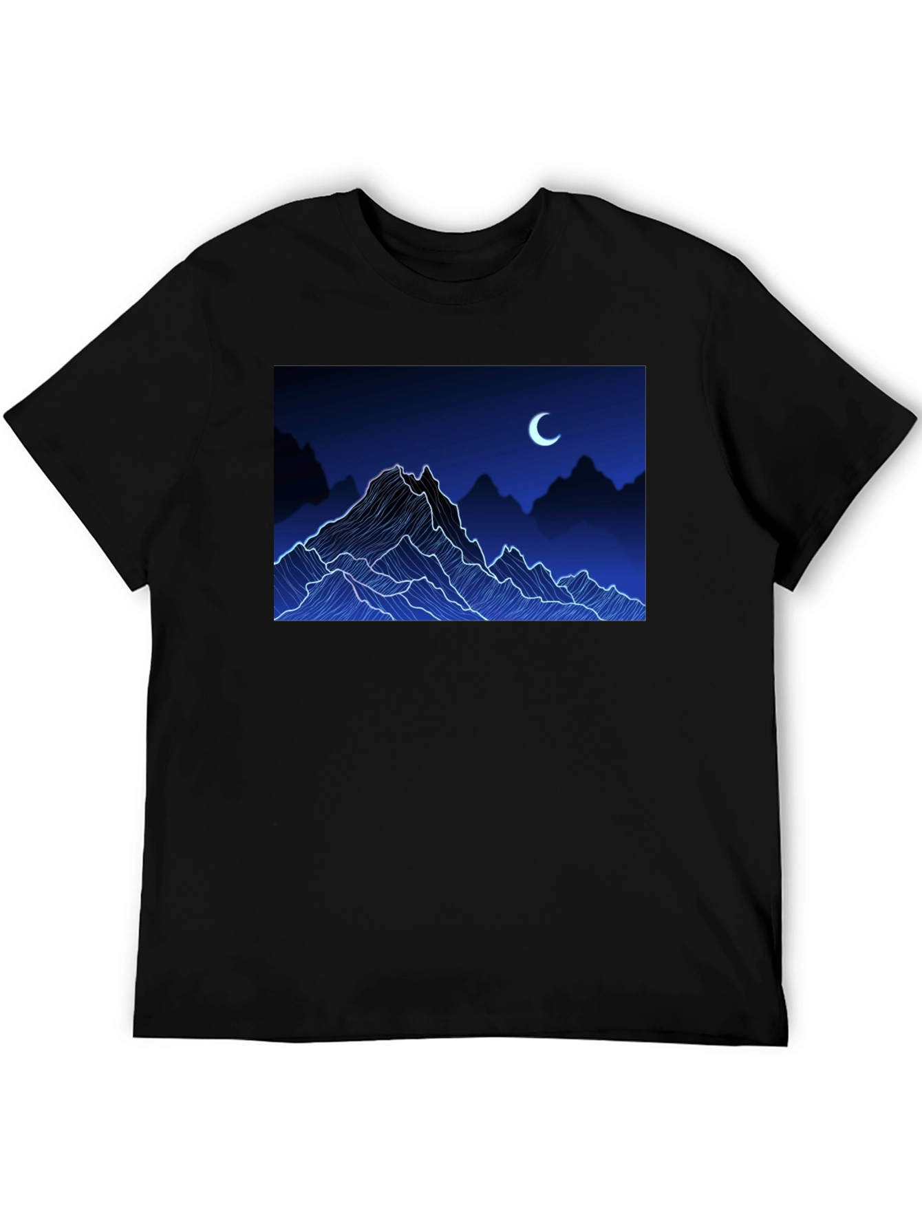 Mountains and Moon Black Tee