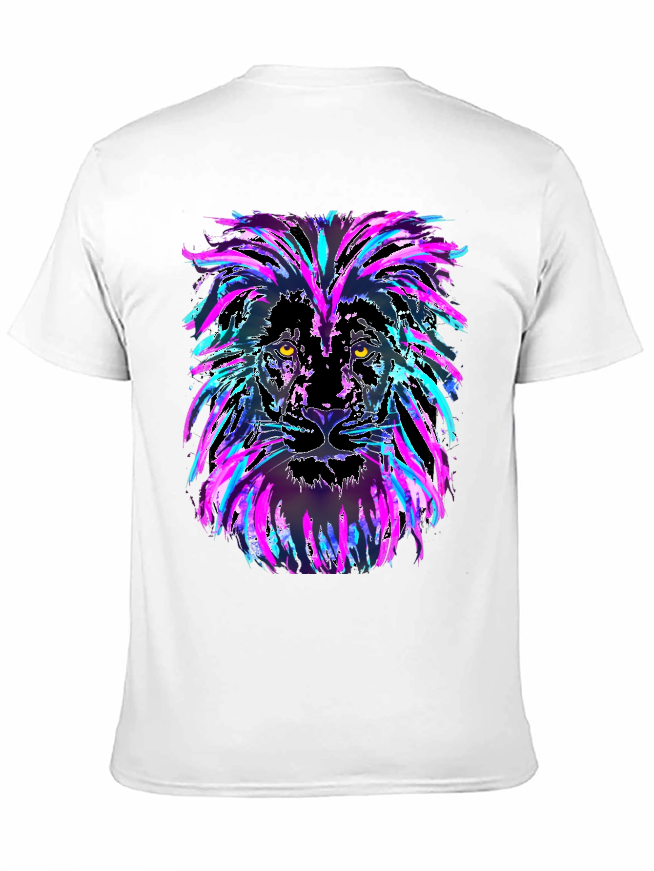 Neon Lion Graphic Black T-Shirt
