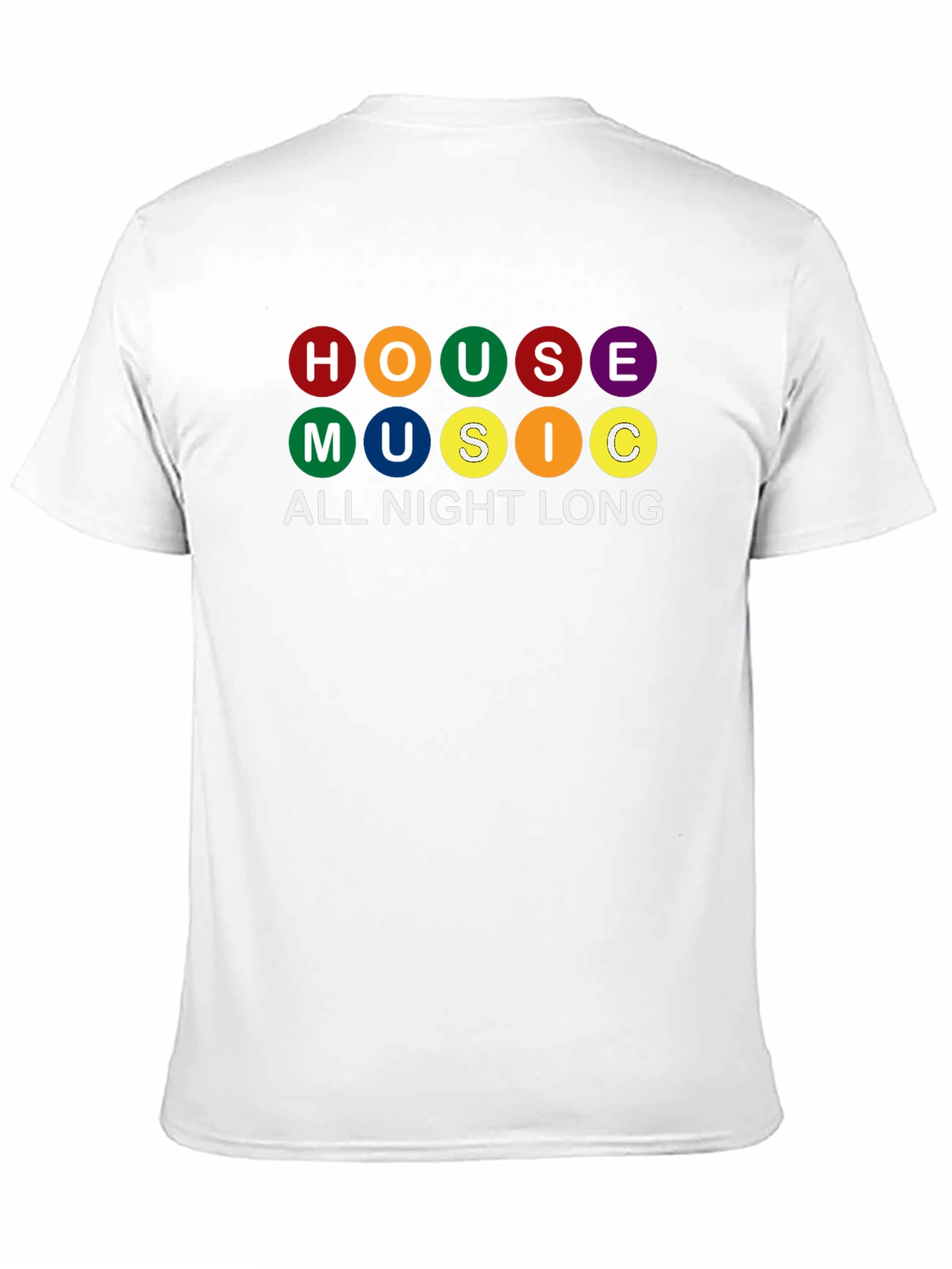 House Music All Night Long Black Graphic T-Shirt
