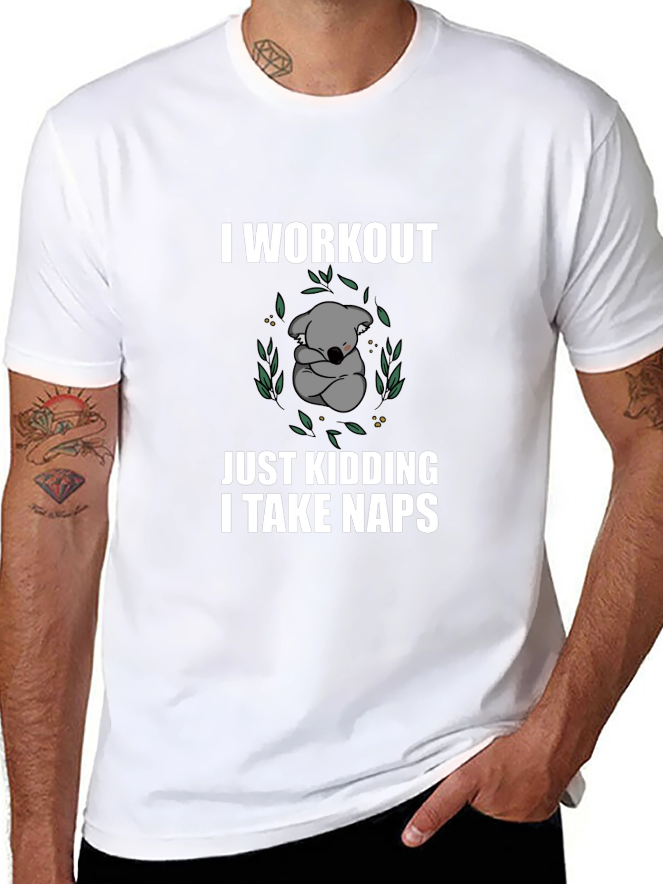 Funny Koala Nap T-Shirt - Workout Just Kidding