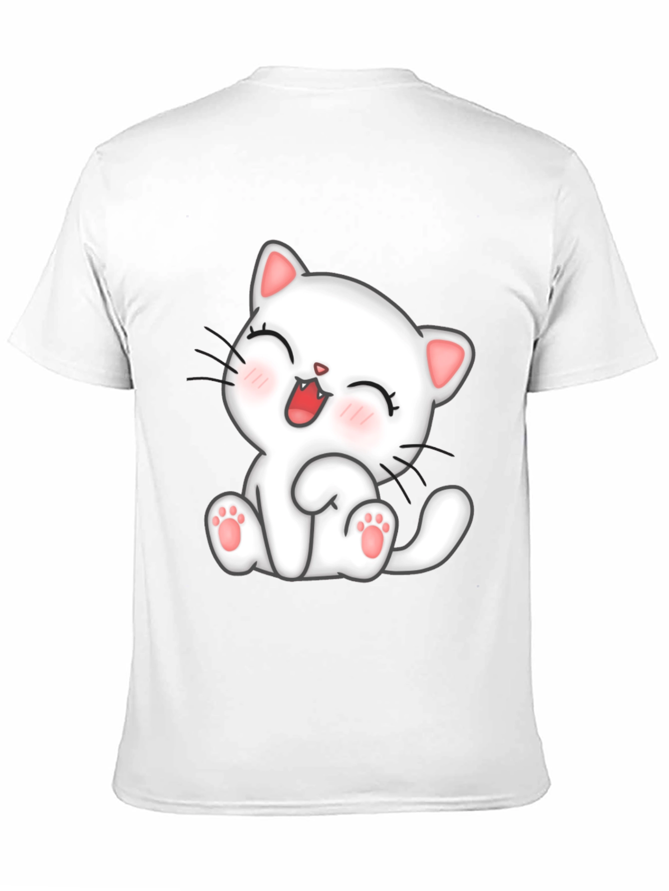Cute Cat Graphic Black T-Shirt