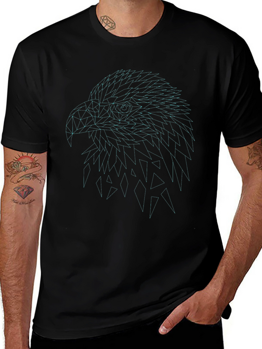 Geometric Eagle Graphic Tee - Cool Black Shirt