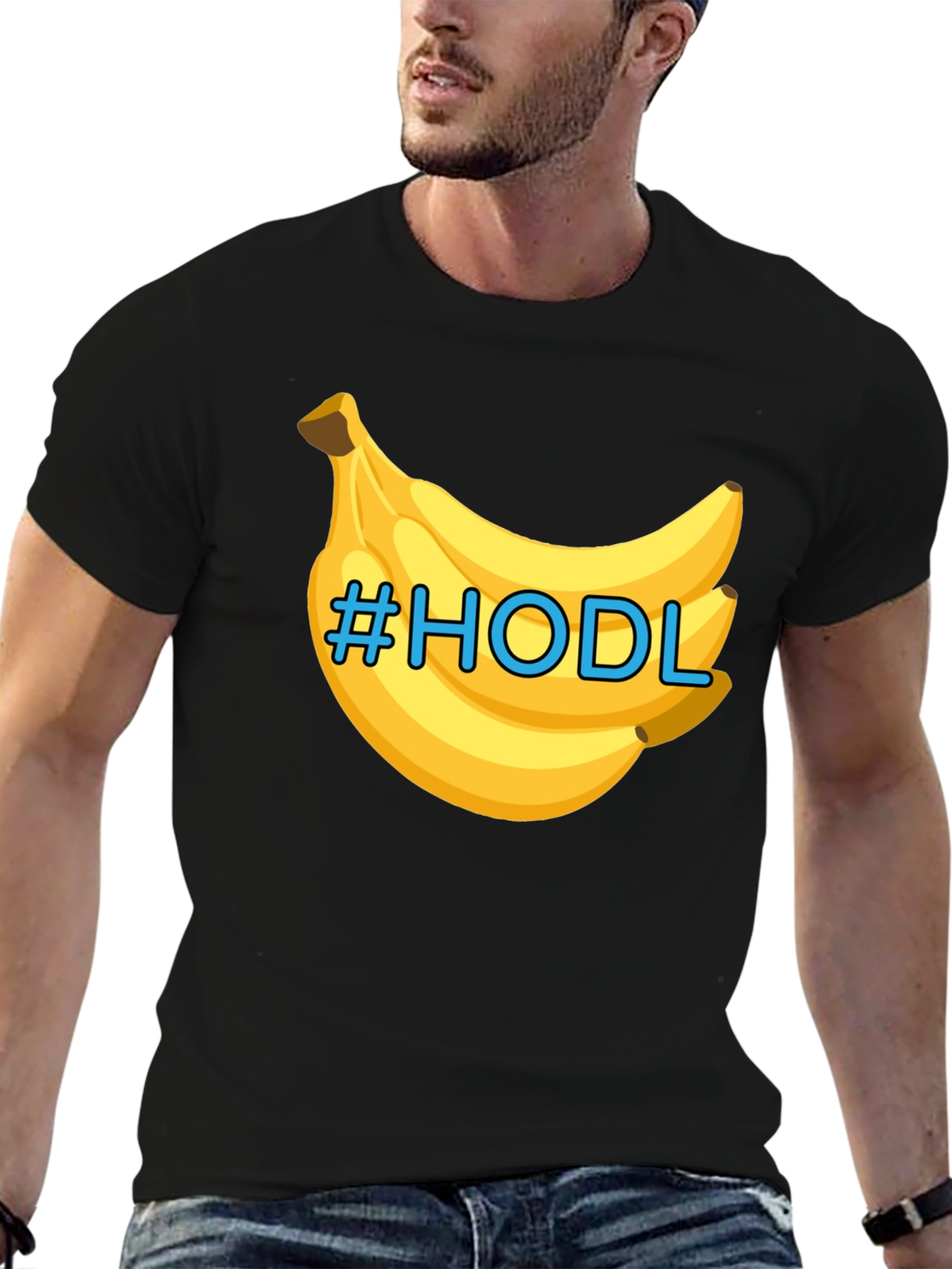 HODL Banana Black T-Shirt - Crypto Meme Tee