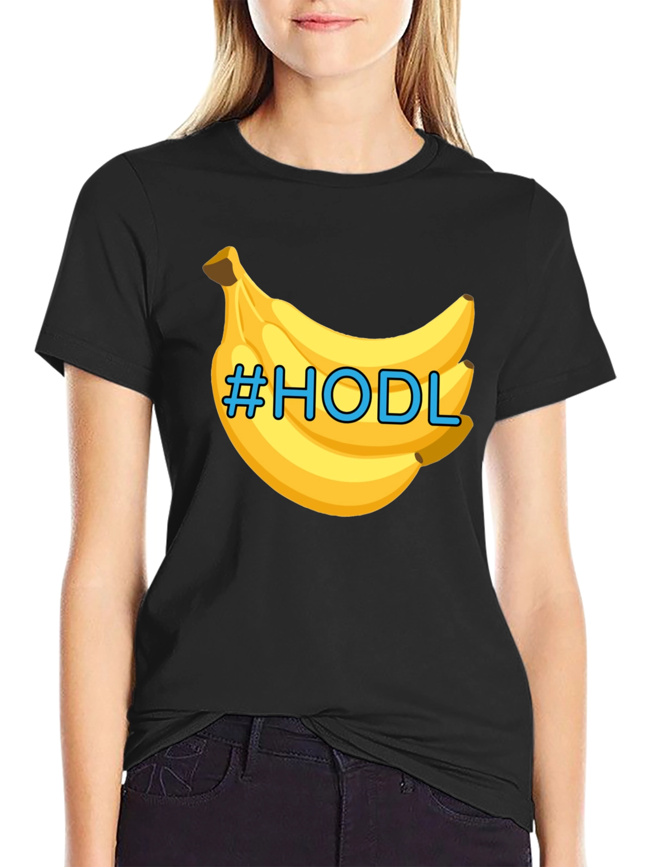 HODL Banana Black T-Shirt - Crypto Meme Tee
