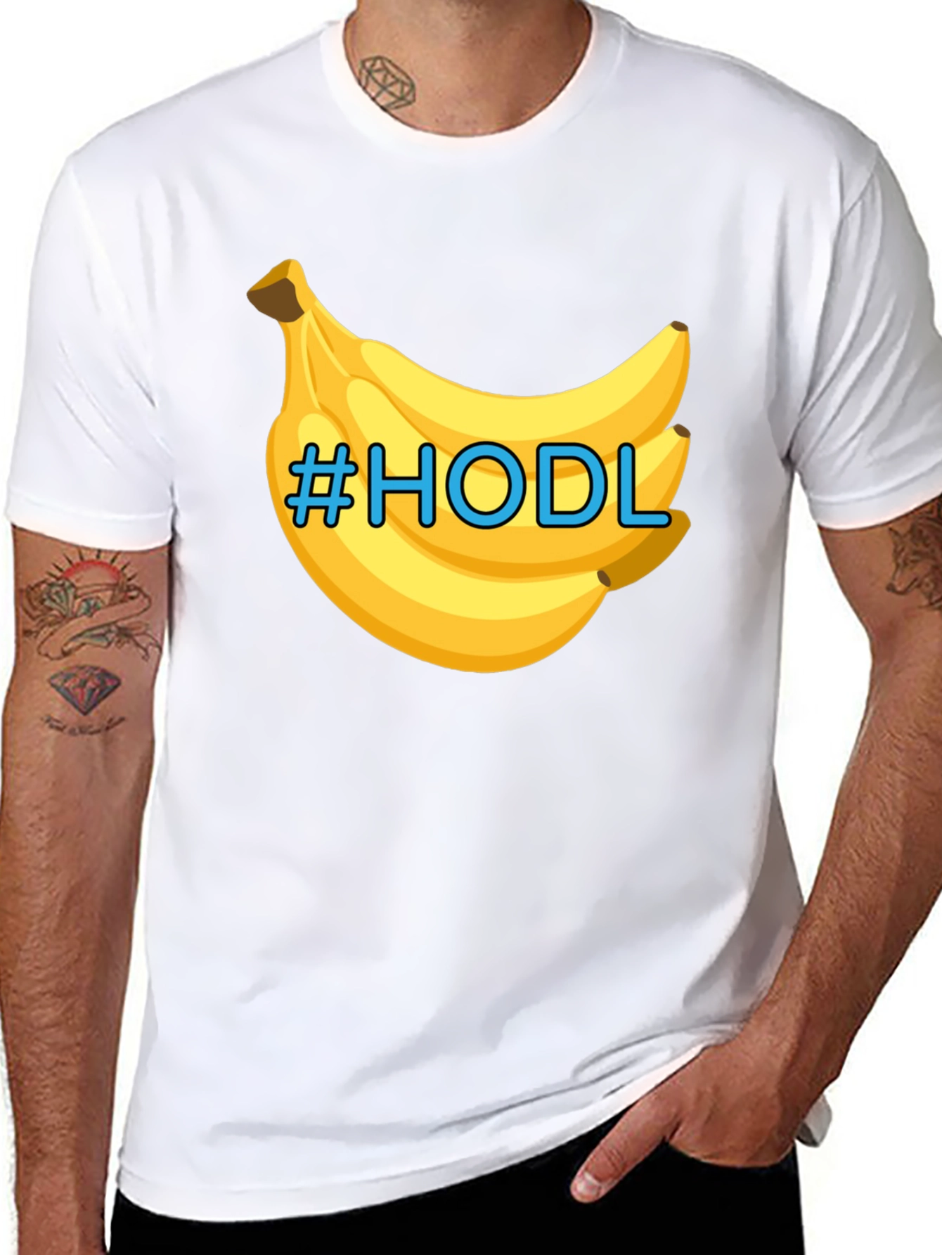 HODL Banana Black T-Shirt - Crypto Meme Tee