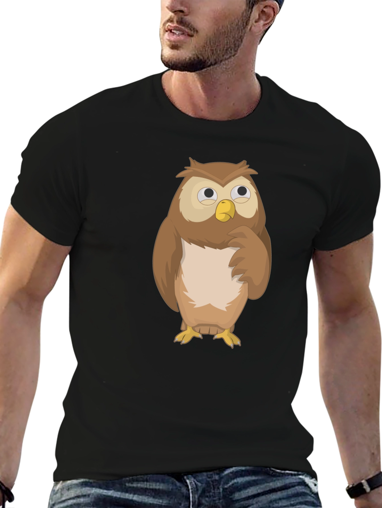 Owl Graphic Tee - Mens Black T-Shirt