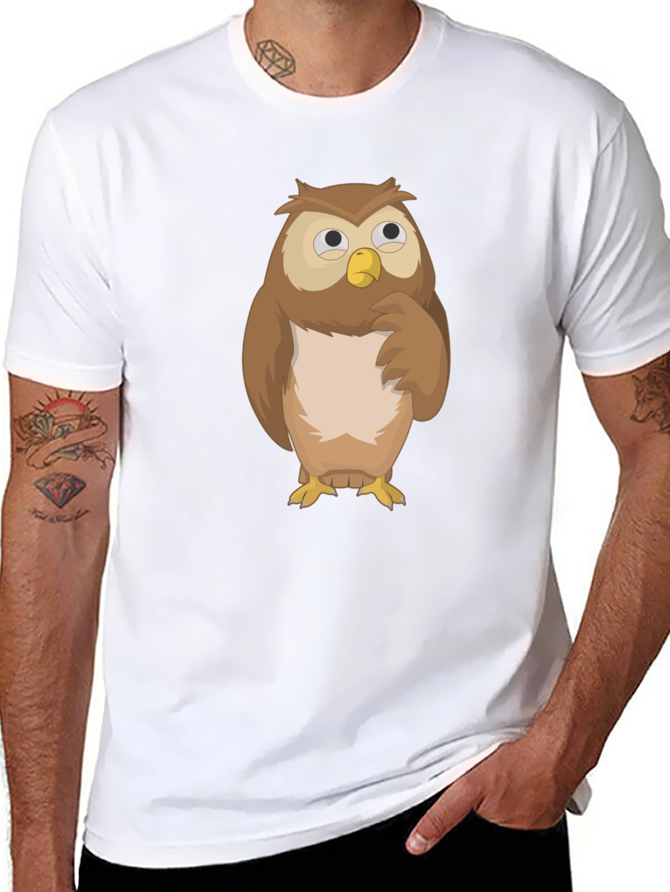 Owl Graphic Tee - Mens Black T-Shirt