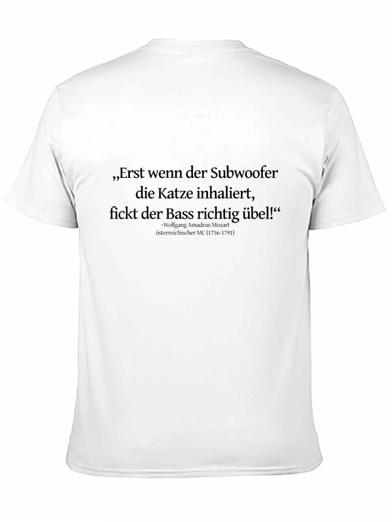 Funny Mozart T-Shirt - Subwoofer Cat Bass